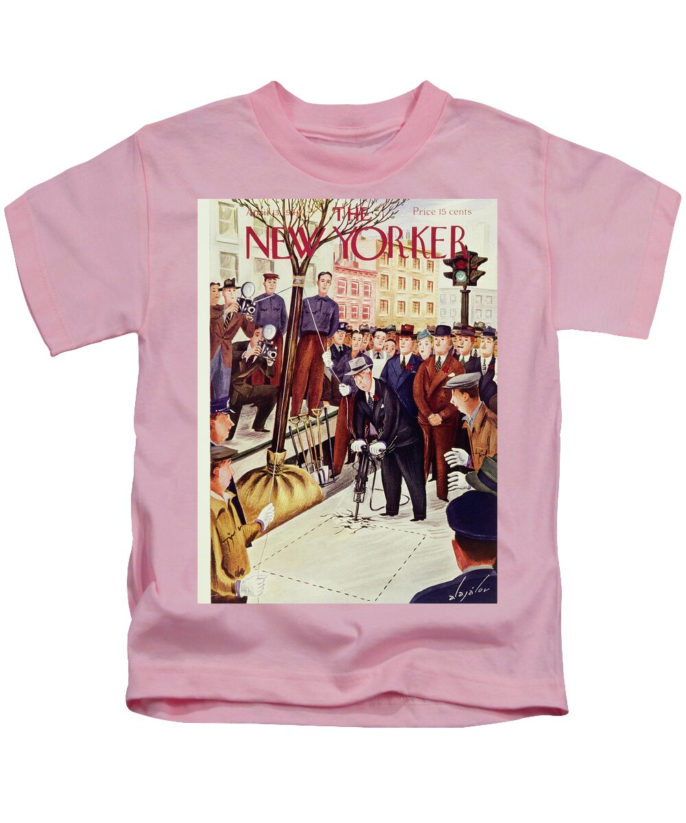 Plant Kids T-Shirt featuring the painting New Yorker April 13 1940 by Constantin Alajalov