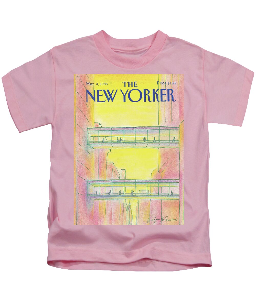 Manhattan Kids T-Shirt featuring the painting New Yorker March 4th, 1985 by Eugene Mihaesco