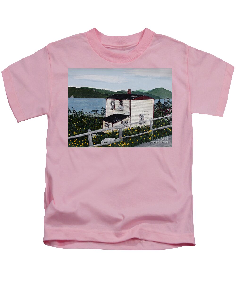 Old House If Walls Could Talk Kids T-Shirt featuring the painting Old House - If Walls Could Talk by Barbara A Griffin