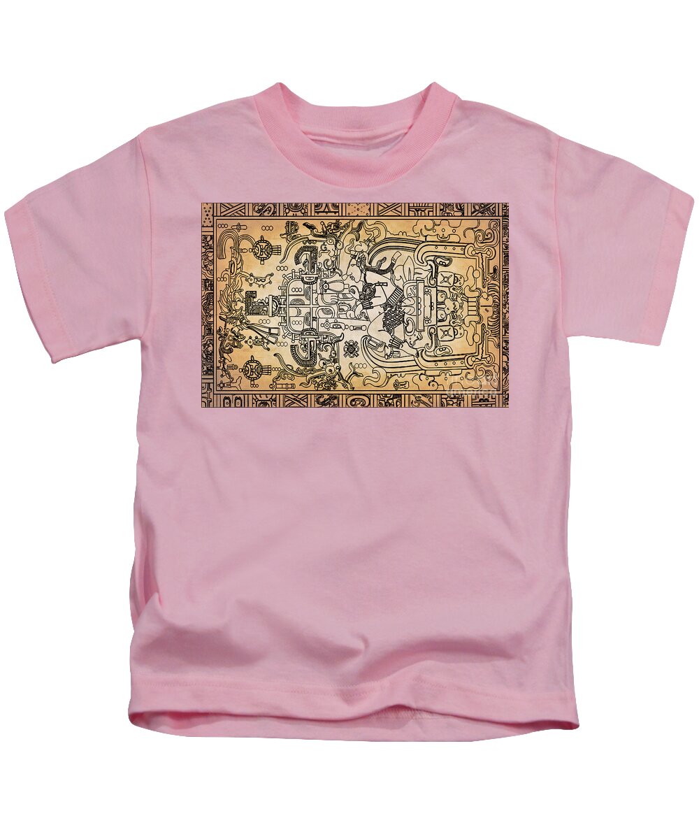 Archeology Kids T-Shirt featuring the photograph Pakal Sarcophagus Lid 1 by Gary Keesler