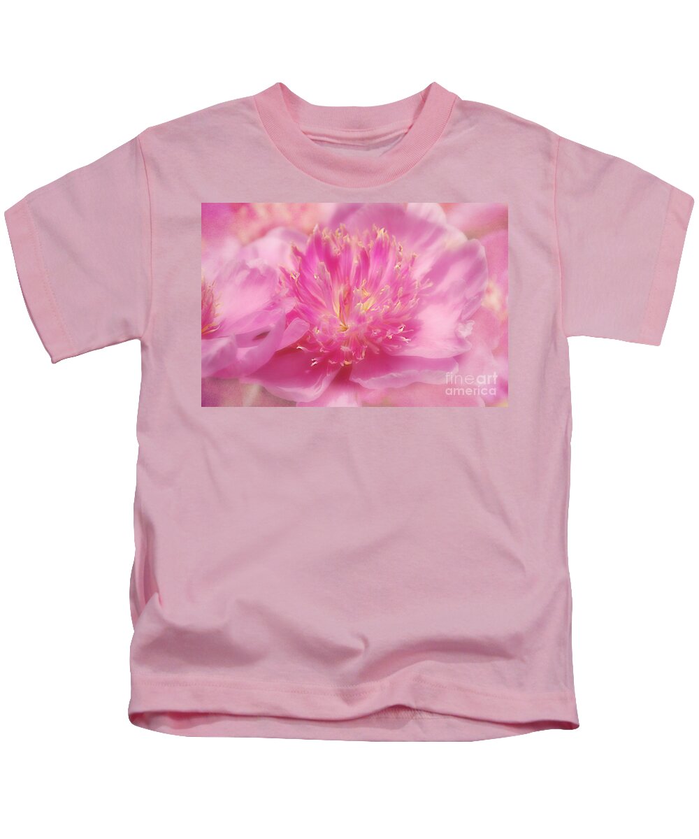 Macro Kids T-Shirt featuring the photograph Peony Dream by Peggy Franz