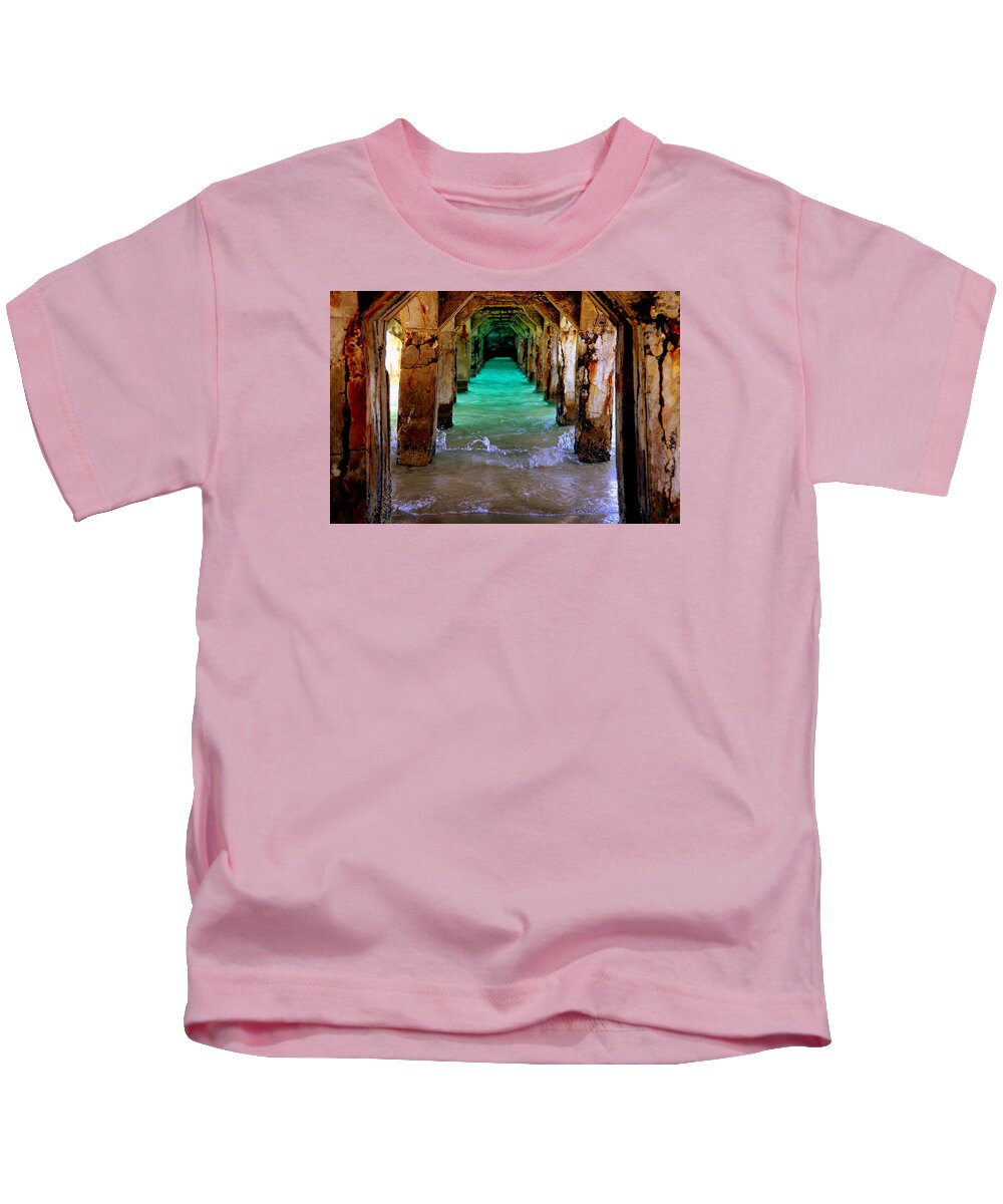 Waterscapes Kids T-Shirt featuring the photograph PILLARS of TIME by Karen Wiles