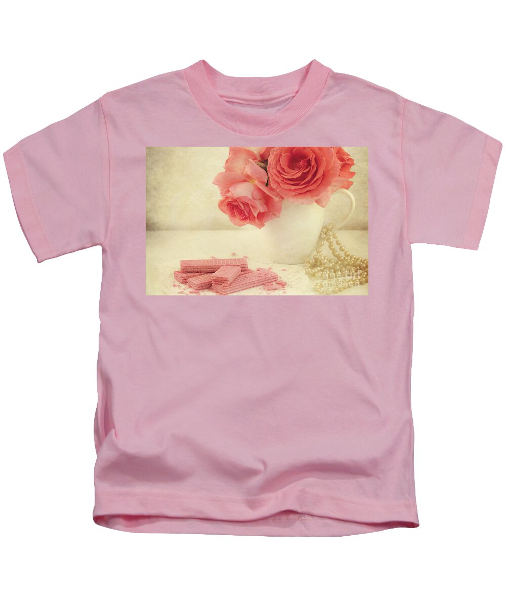 Pink Roses Kids T-Shirt featuring the photograph Pretty In Pink by Juli Scalzi
