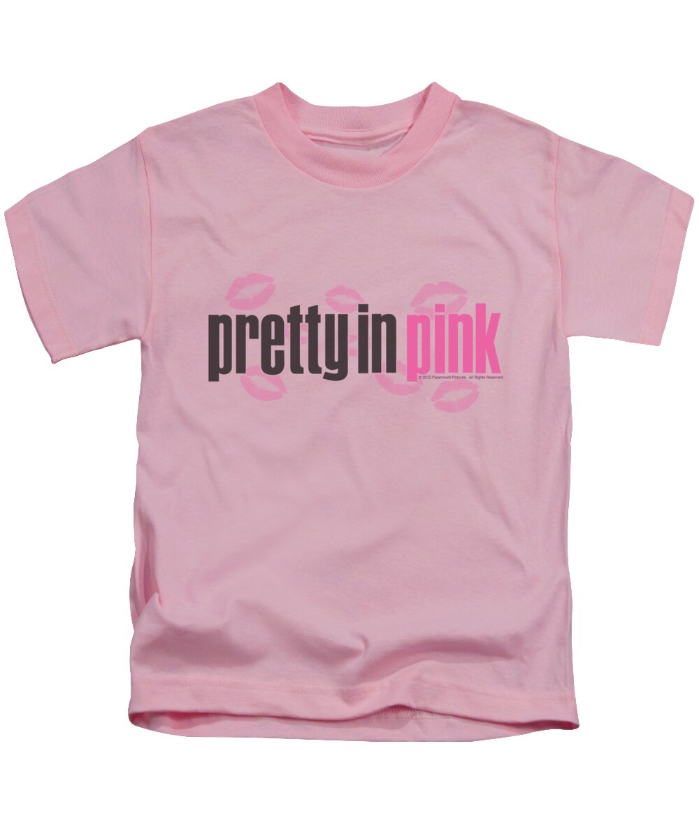  Kids T-Shirt featuring the digital art Pretty In Pink - Logo by Brand A