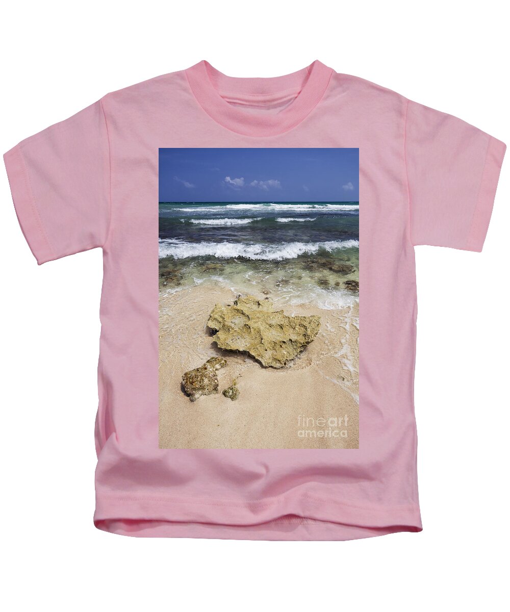 Mexico Kids T-Shirt featuring the photograph Rocky Shoreline in Tulum by Bryan Mullennix