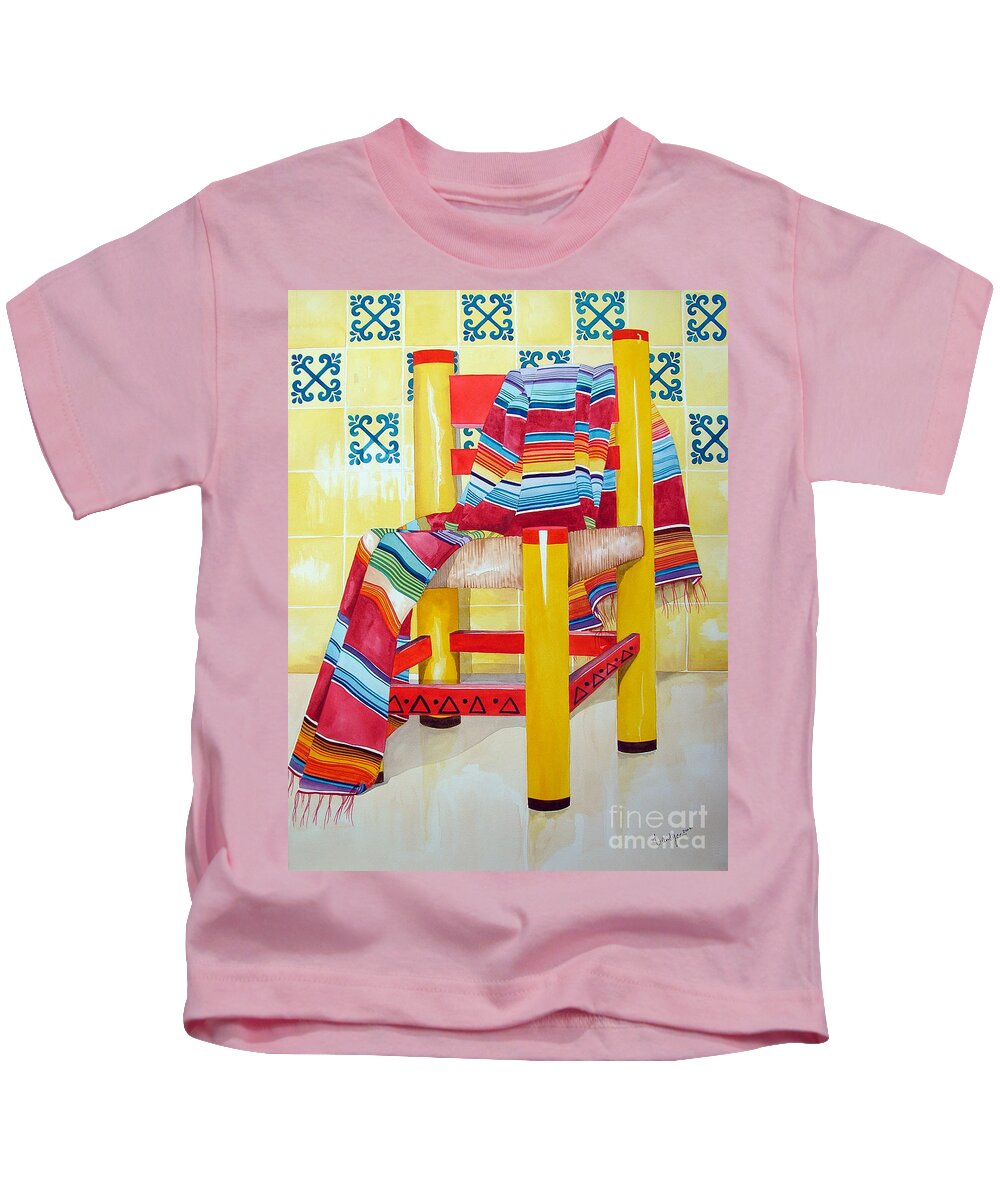 Still Life Painting Kids T-Shirt featuring the painting Silla de la Cocina--Kitchen Chair by Kandyce Waltensperger