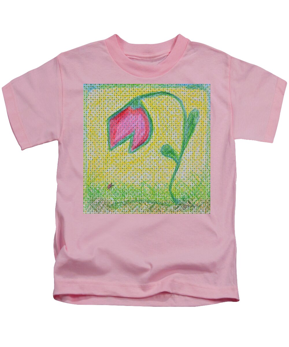 Garden Kids T-Shirt featuring the painting Talking In The Garden by Donna Blackhall