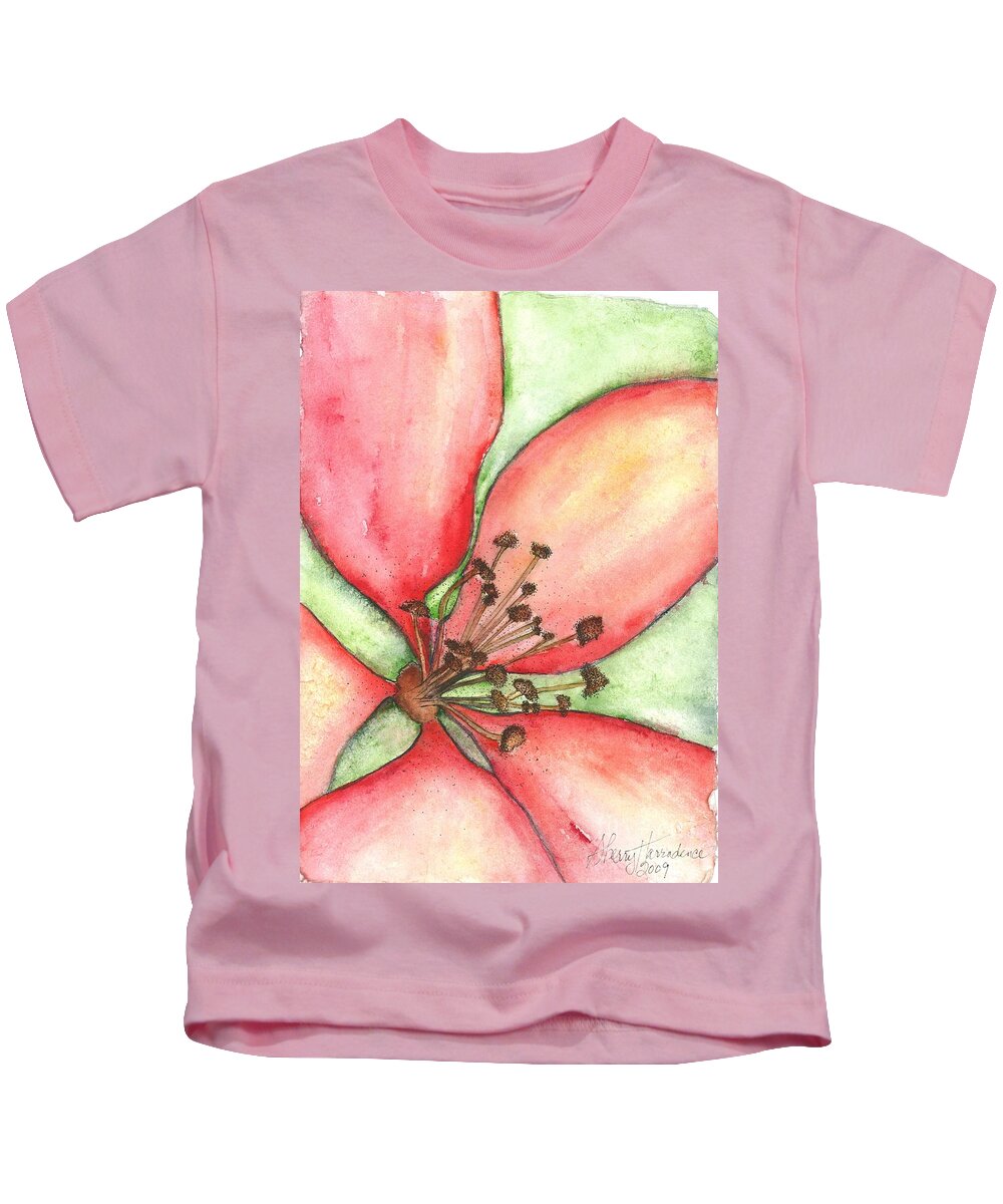 Orchards Kids T-Shirt featuring the painting The Crowd Pleaser 1 by Sherry Harradence