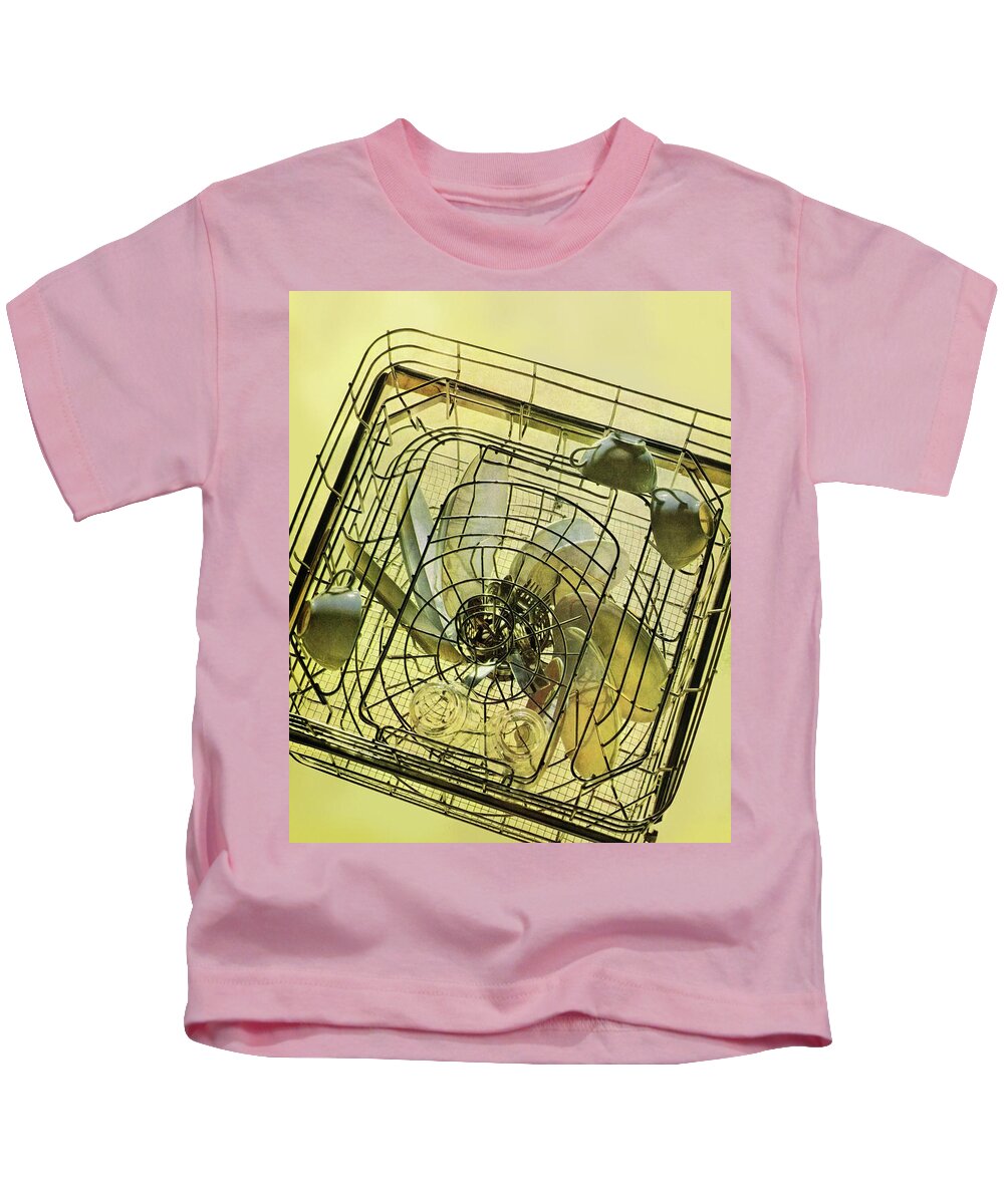 Indoors Kids T-Shirt featuring the photograph The Inside Of A Hotpoint Dishwasher by Herbert Matter