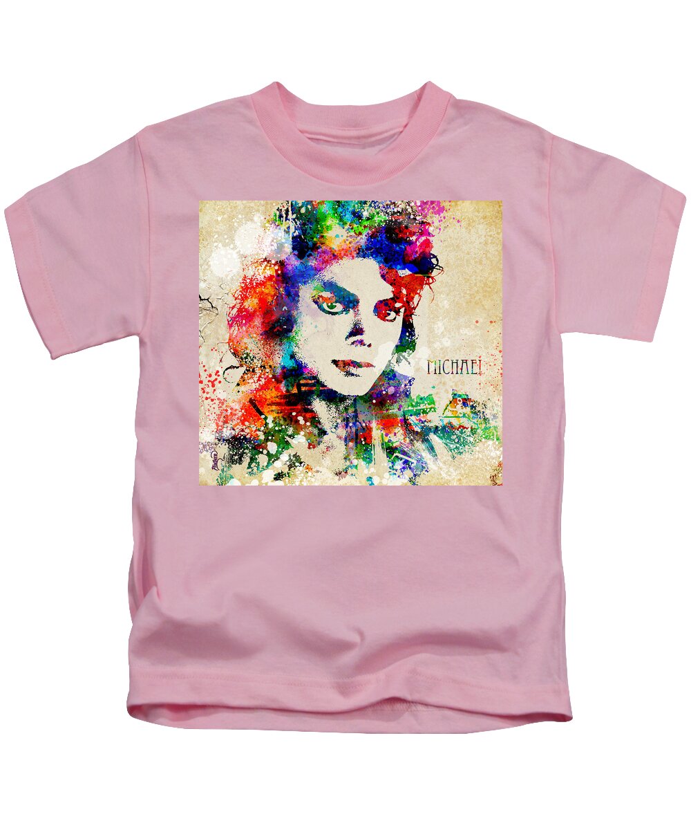 Michael Jacksom Kids T-Shirt featuring the digital art The Man in the Mirror by Patricia Lintner
