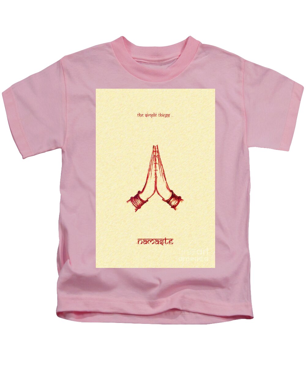 Namaste Kids T-Shirt featuring the digital art The Simple Things by Tim Gainey