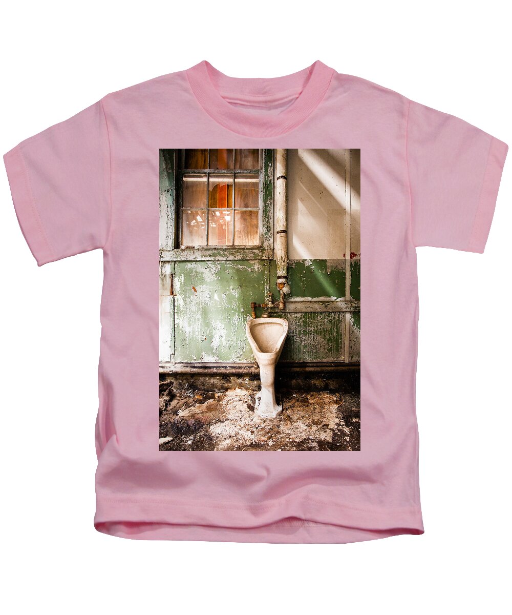 Urinals Kids T-Shirt featuring the photograph The Urinal by Gary Heller