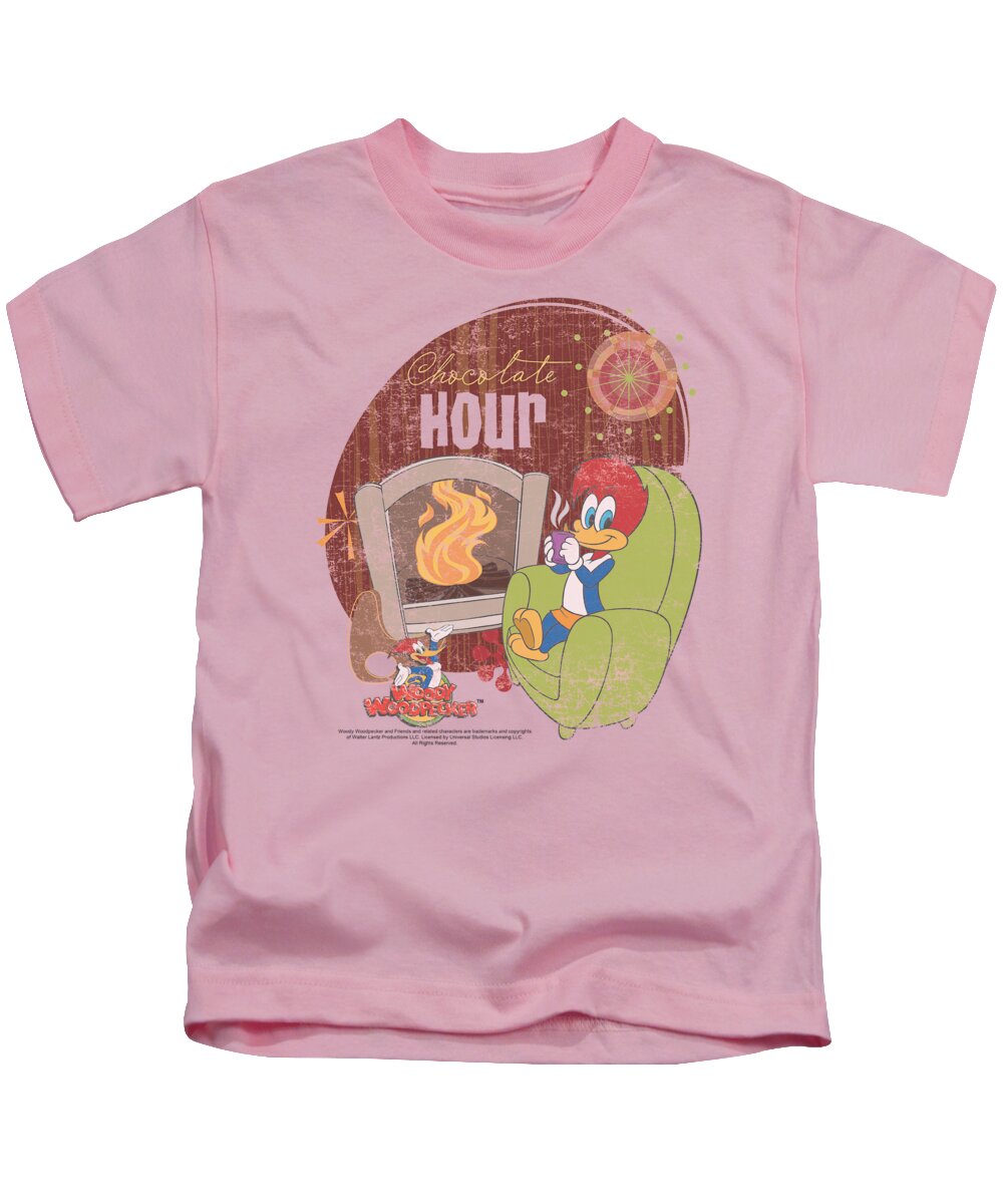  Kids T-Shirt featuring the digital art Woody Woodpecker - Chocolate Hour by Brand A