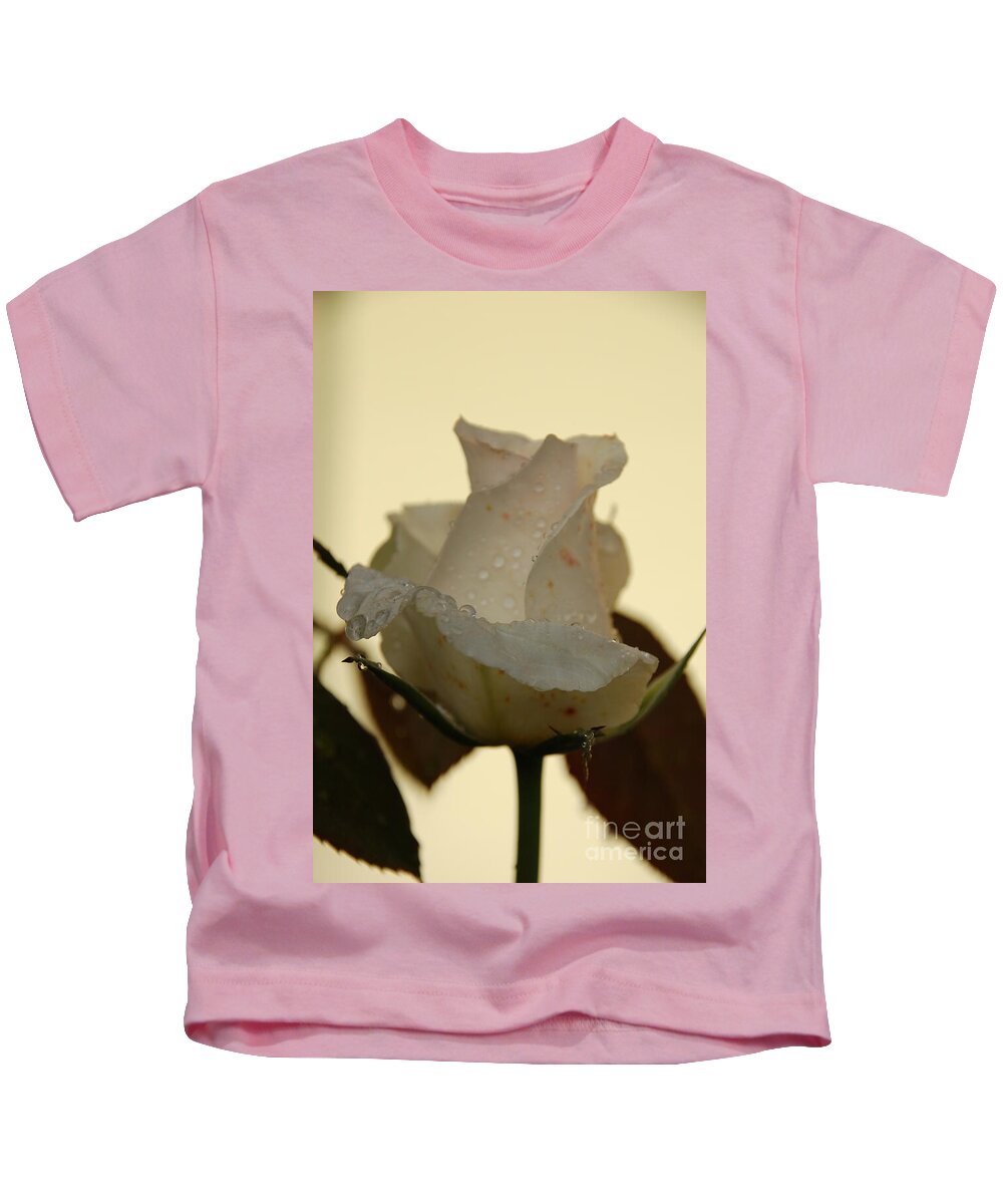 Rose Kids T-Shirt featuring the photograph A Single White Rose by Randy J Heath