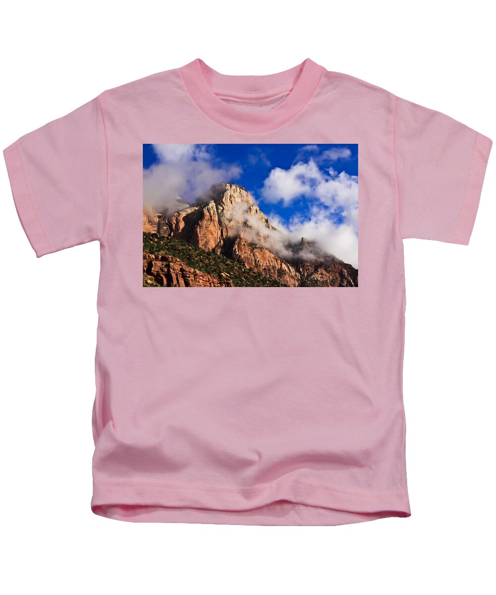 Zion National Park Kids T-Shirt featuring the photograph Early Morning Zion National Park by Tom and Pat Cory