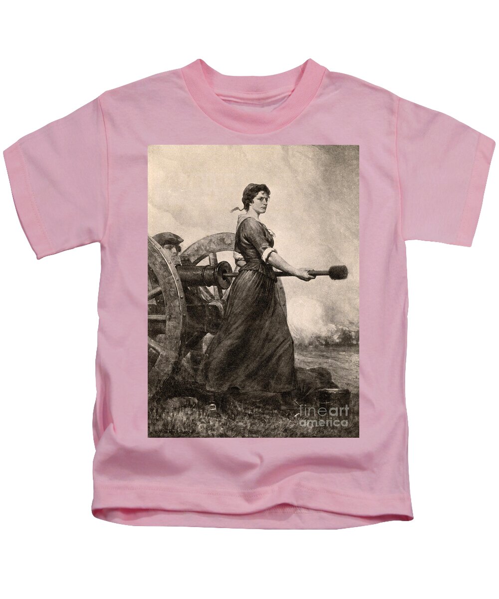 America Kids T-Shirt featuring the photograph Molly Pitcher At The Battle by Photo Researchers