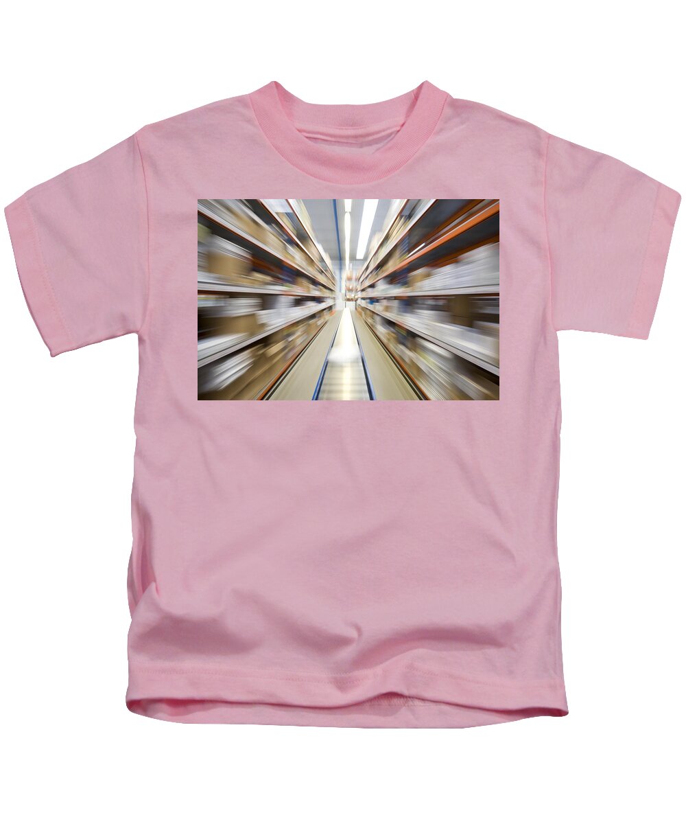 Om Awaken jordnødder Motion Blur Of A Warehouse Conveyor Belt Kids T-Shirt by John Short - Fine  Art America