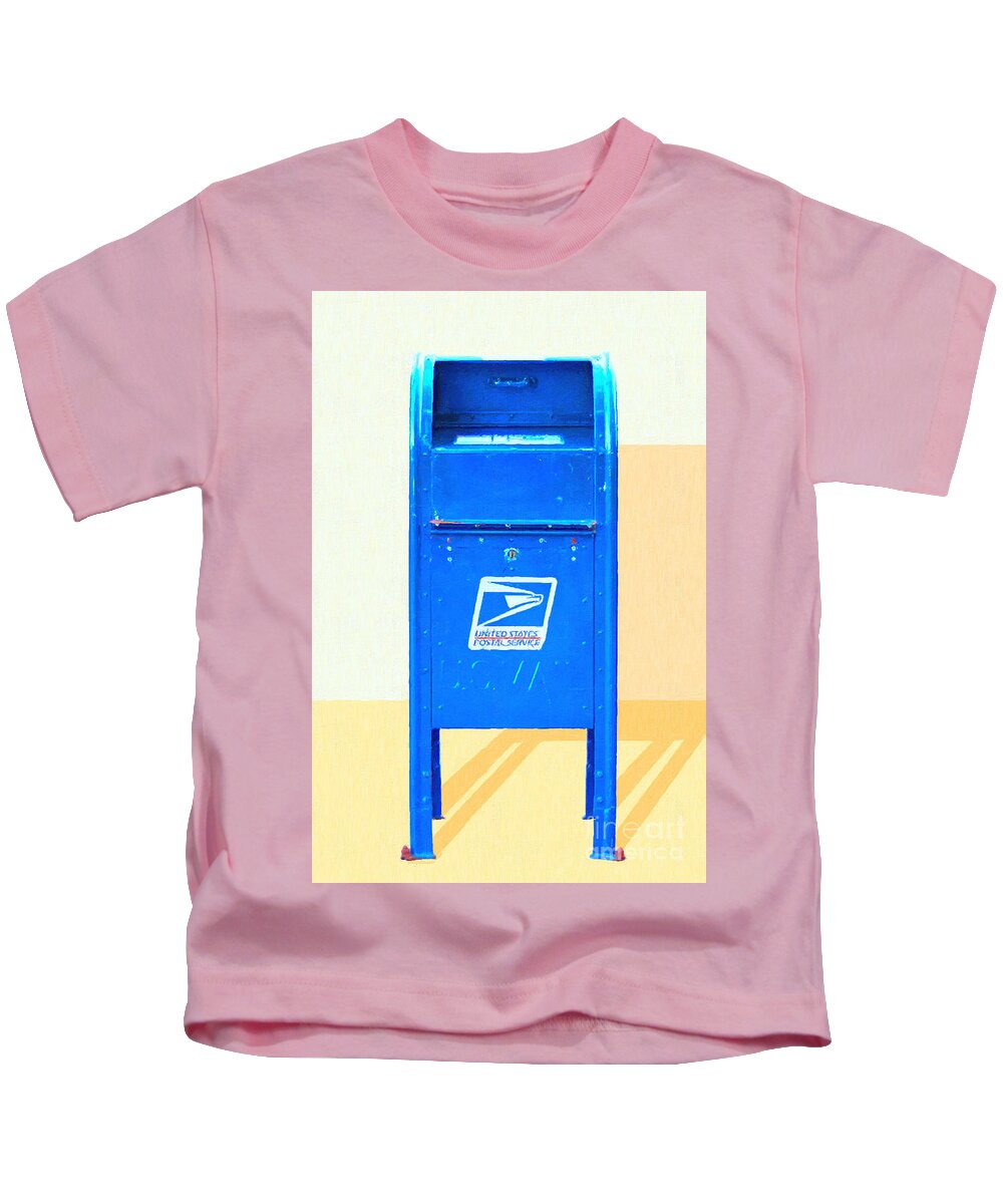 Mailbox Kids T-Shirt featuring the photograph United States Postal Service Mail Box . Snail Mail by Wingsdomain Art and Photography