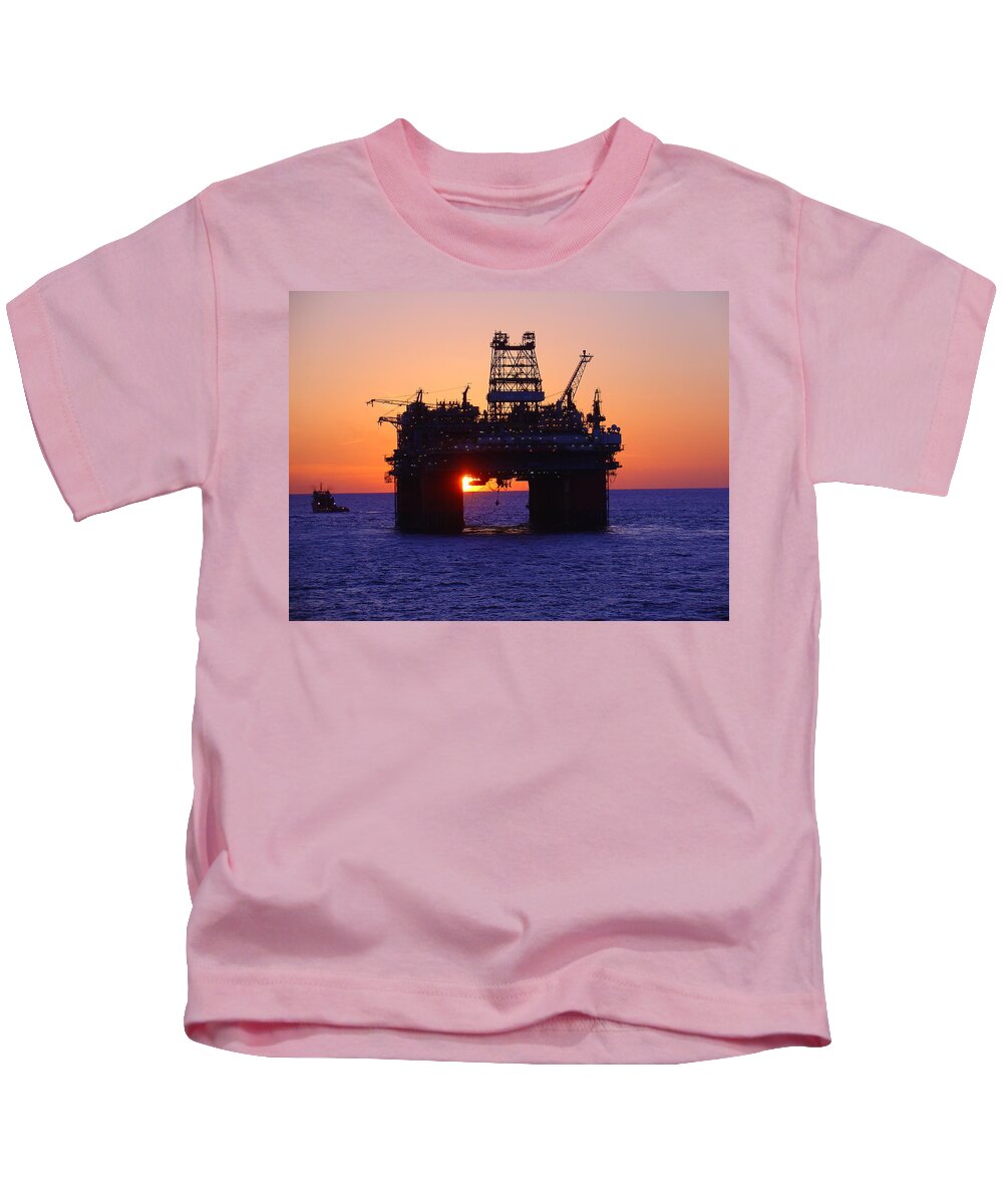 Thunder Horse Kids T-Shirt featuring the photograph Thunder Horse at Sunset by Charles and Melisa Morrison