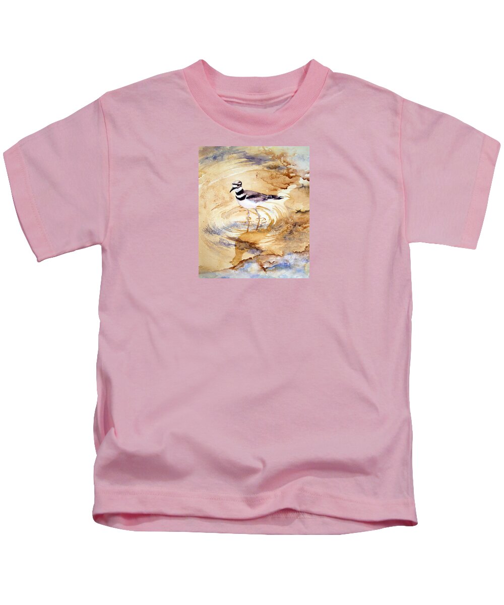 Bird Kids T-Shirt featuring the painting Yellowstone Killdeer by Marsha Karle