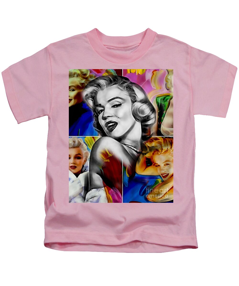 Marilyn Monroe Kids T-Shirt featuring the mixed media Marilyn Monroe Collection #35 by Marvin Blaine