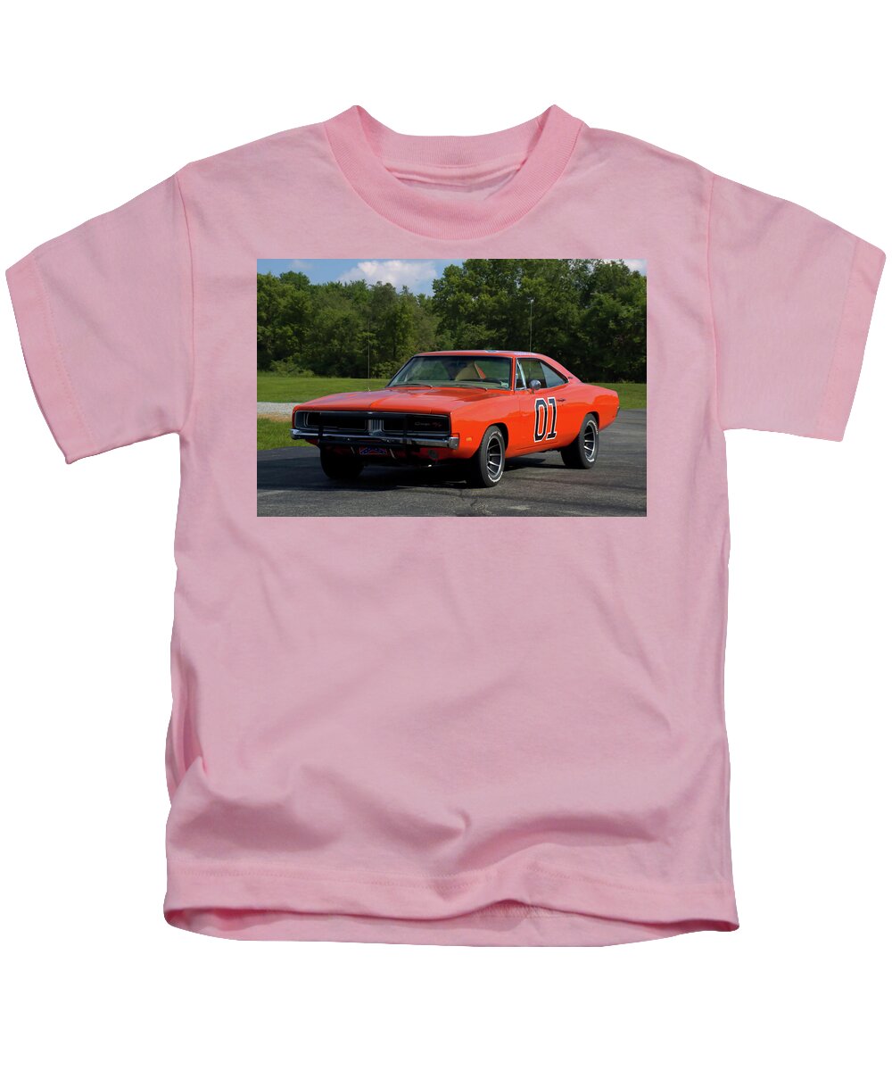1969 Kids T-Shirt featuring the photograph 1969 Dodge Charger RT by Tim McCullough