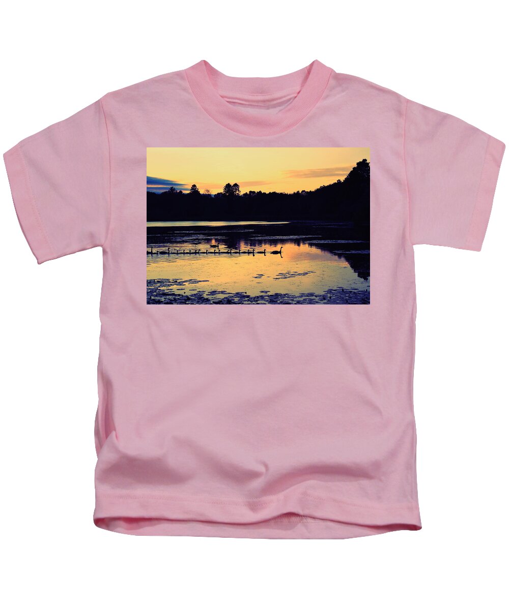 Buttonwood Park Kids T-Shirt featuring the photograph Pond Crossing #2 by Kate Arsenault 
