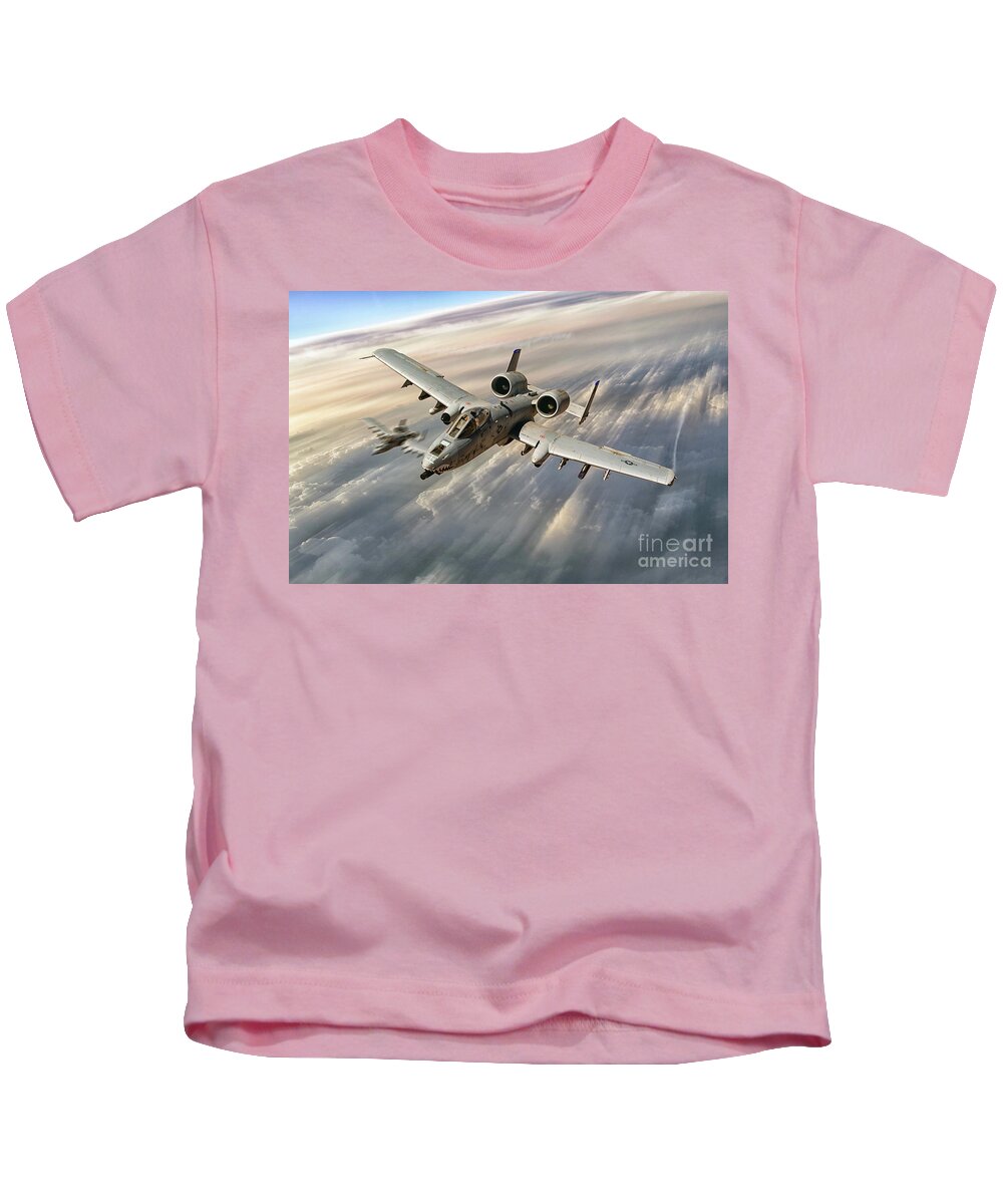 A10 Kids T-Shirt featuring the digital art The Hogs by Airpower Art