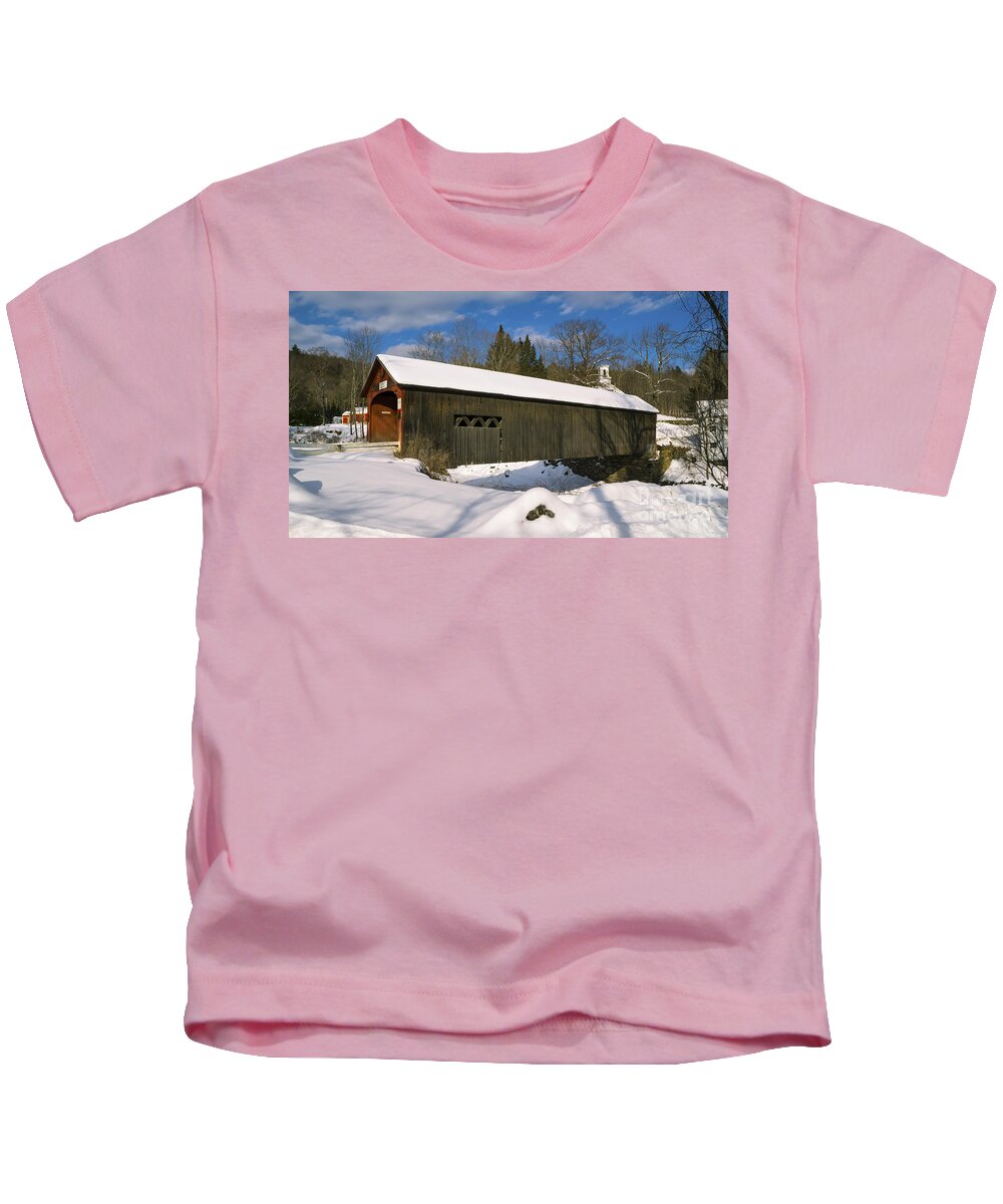 Green River Covered Bridge Kids T-Shirt featuring the photograph Green River Covered Bridge #6 by Scenic Vermont Photography