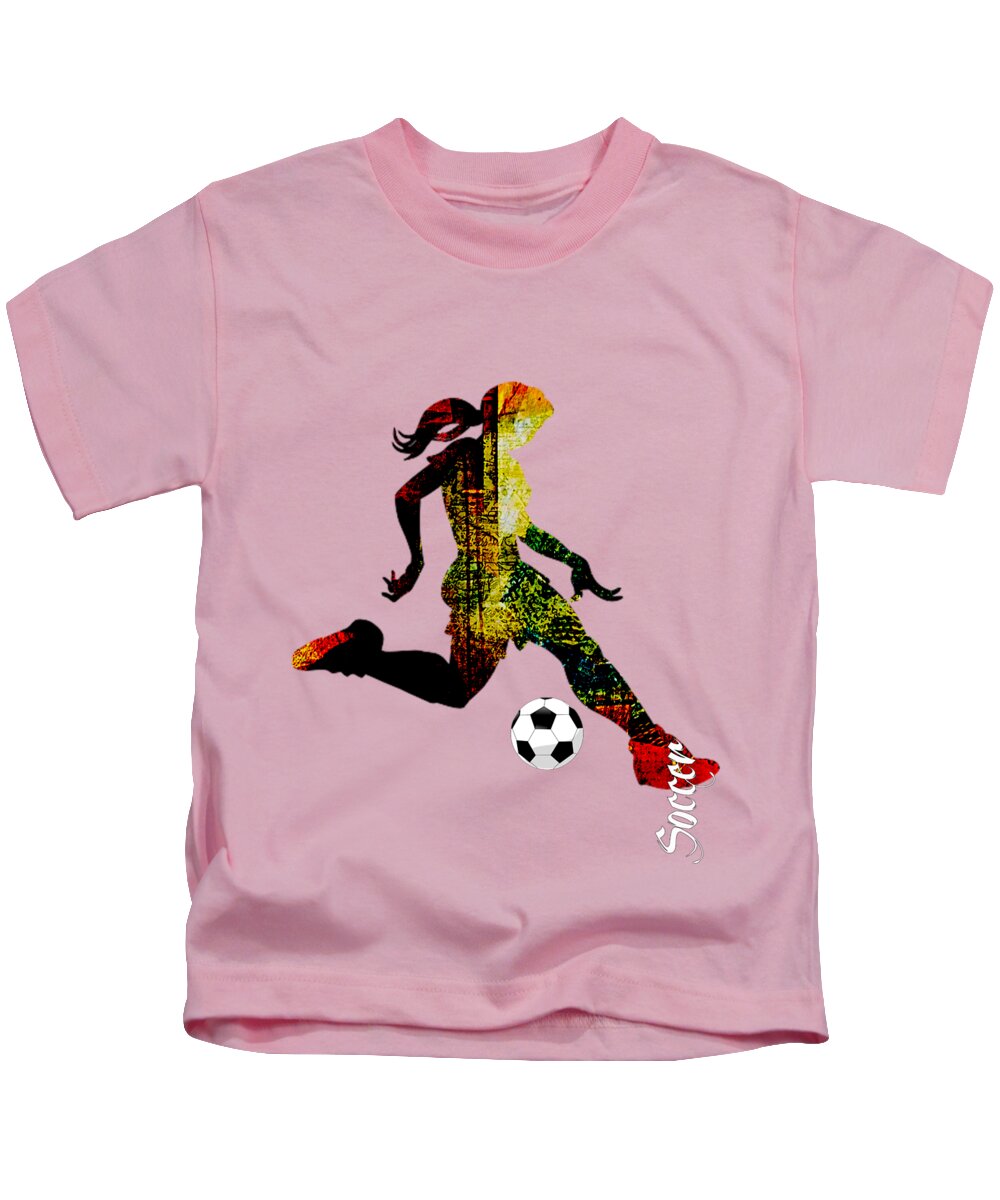 Soccer Kids T-Shirt featuring the mixed media Soccer Collection #5 by Marvin Blaine