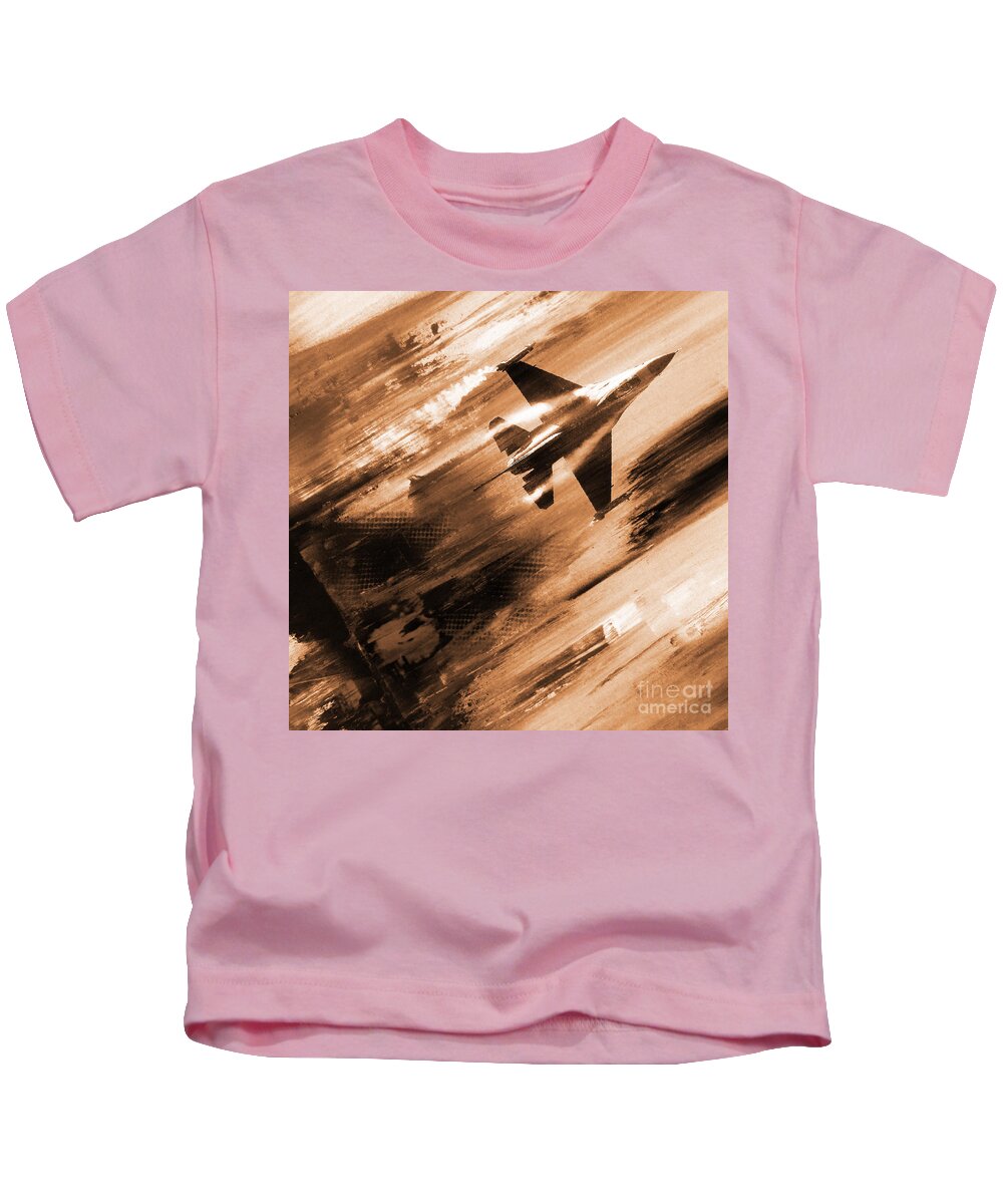 F-16 Kids T-Shirt featuring the painting Air craft 021 by Gull G
