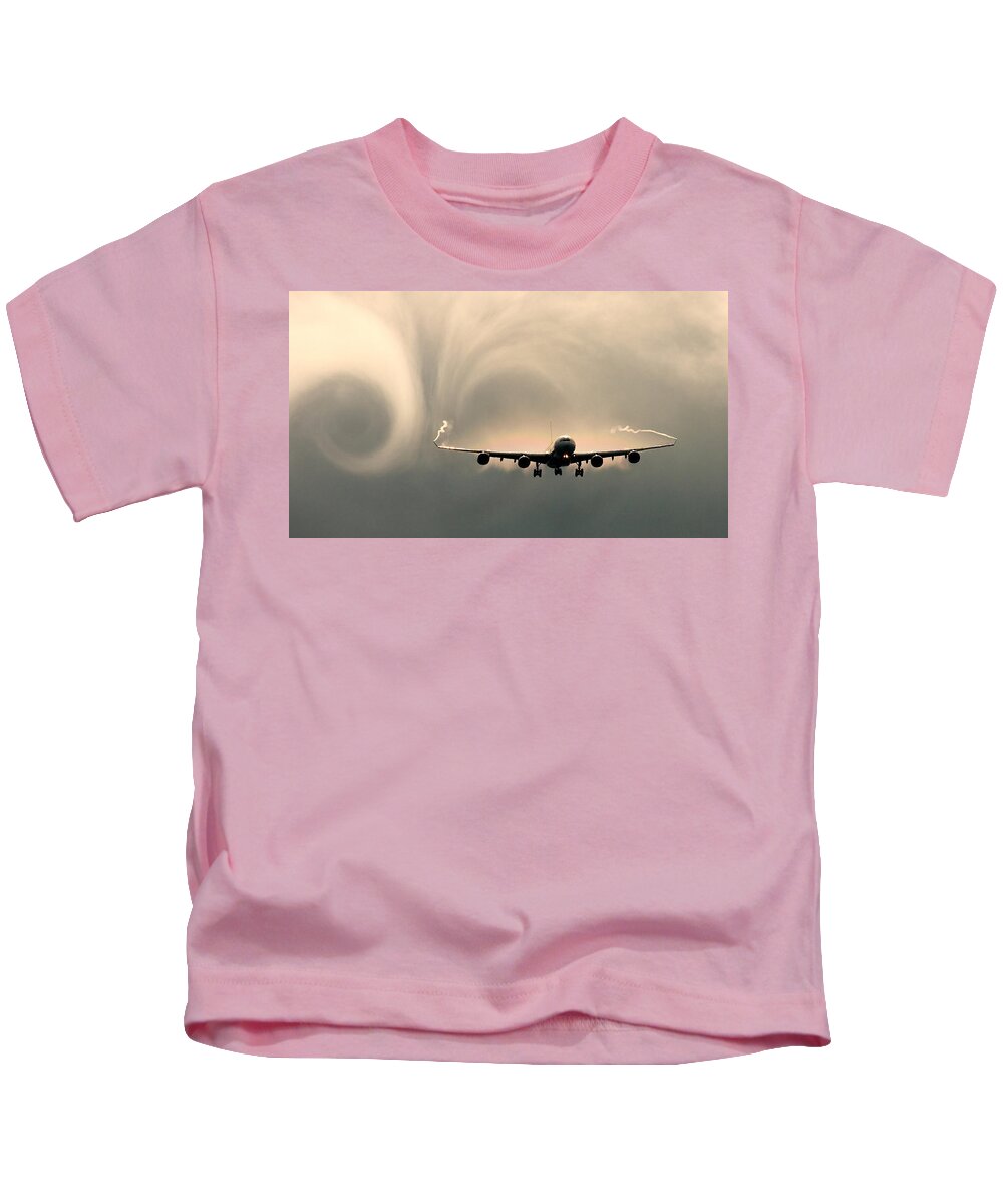 Airbus A340 Kids T-Shirt featuring the photograph Airbus A340 by Jackie Russo