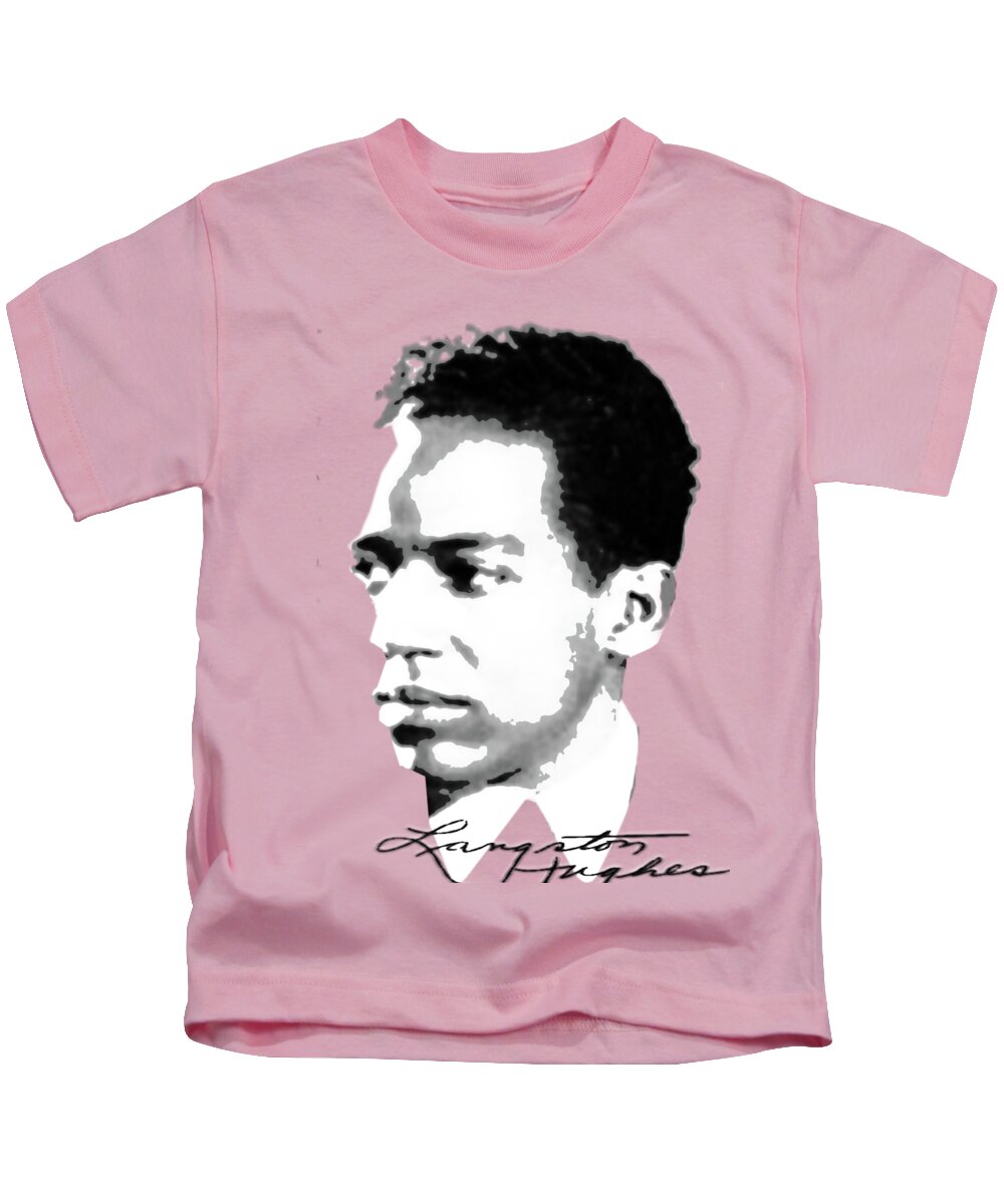 Poets Kids T-Shirt featuring the digital art Langston Hughes #1 by Asok Mukhopadhyay