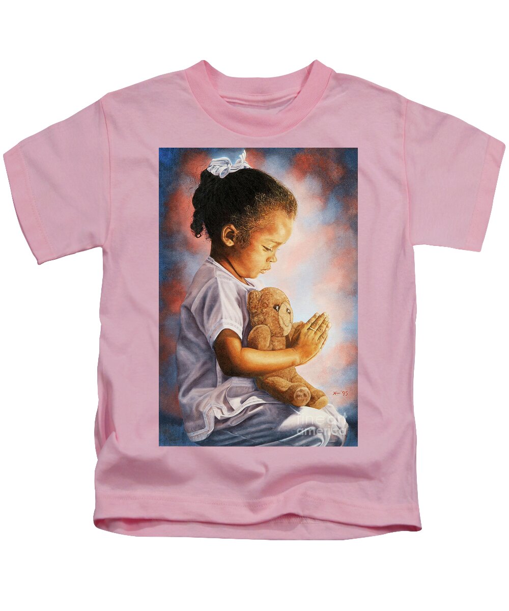 Portrait Kids T-Shirt featuring the painting Bed Time by Nicole Minnis