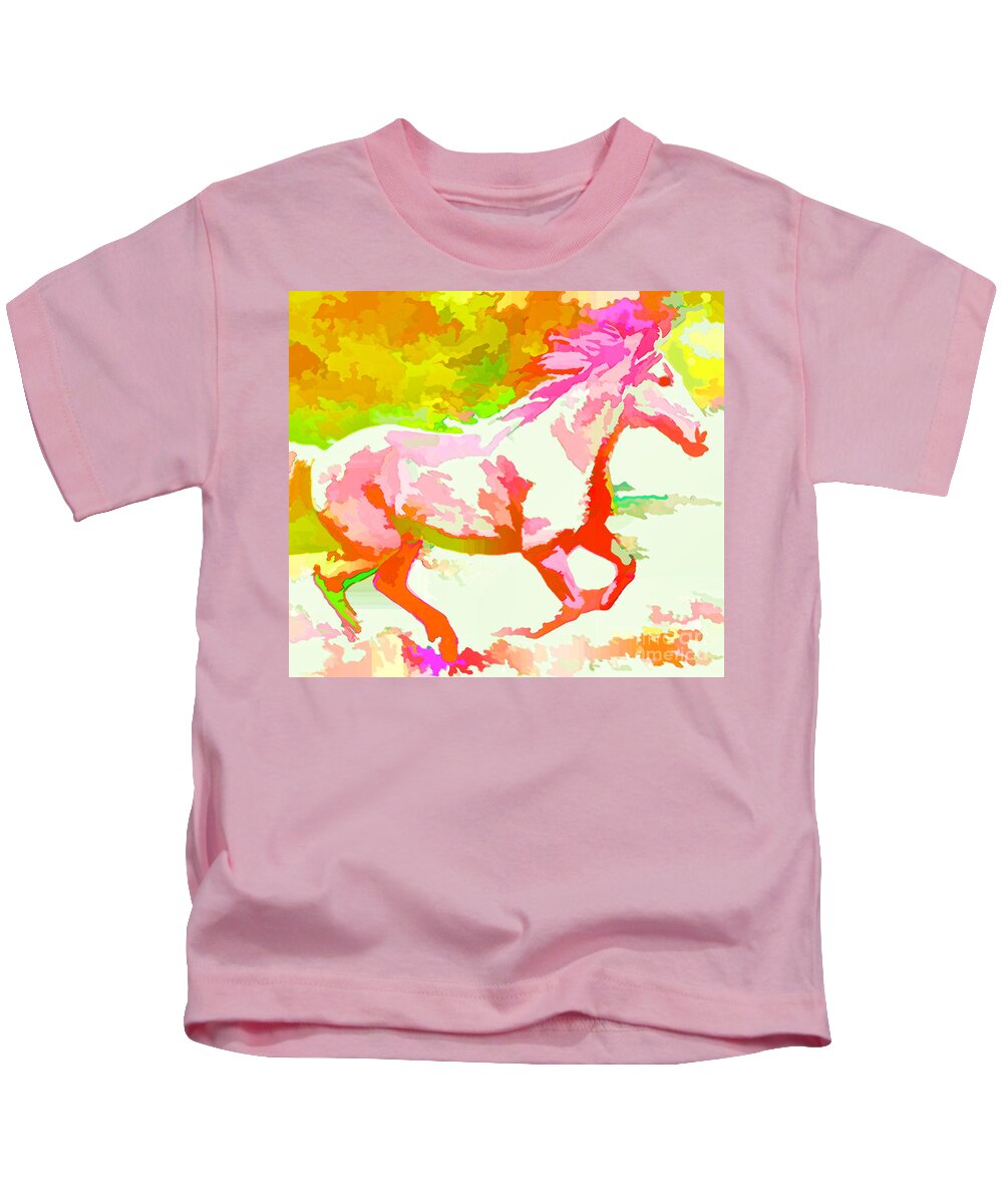 Horse Kids T-Shirt featuring the photograph Born Free by Joyce Creswell