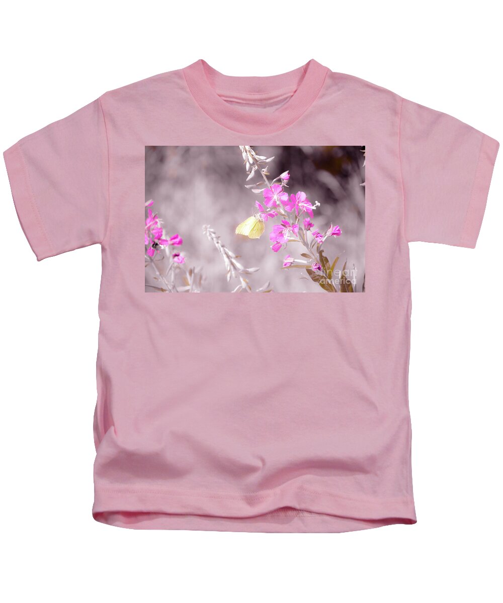 Animal Kids T-Shirt featuring the photograph Brimstone butterfly by Amanda Mohler