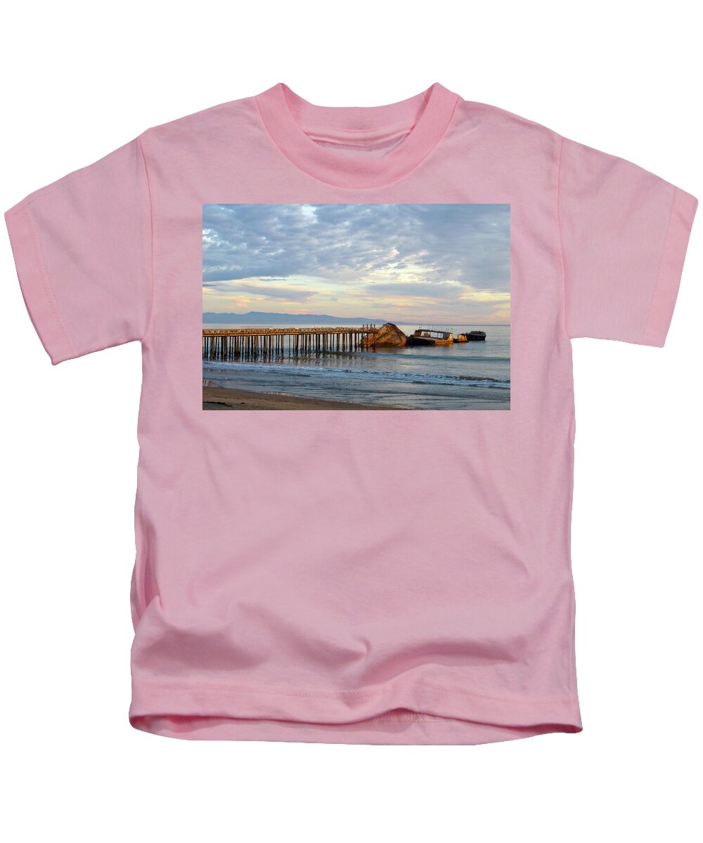 Ss Palo Alto Kids T-Shirt featuring the photograph Broken Boat, SS Palo Alto by Amelia Racca