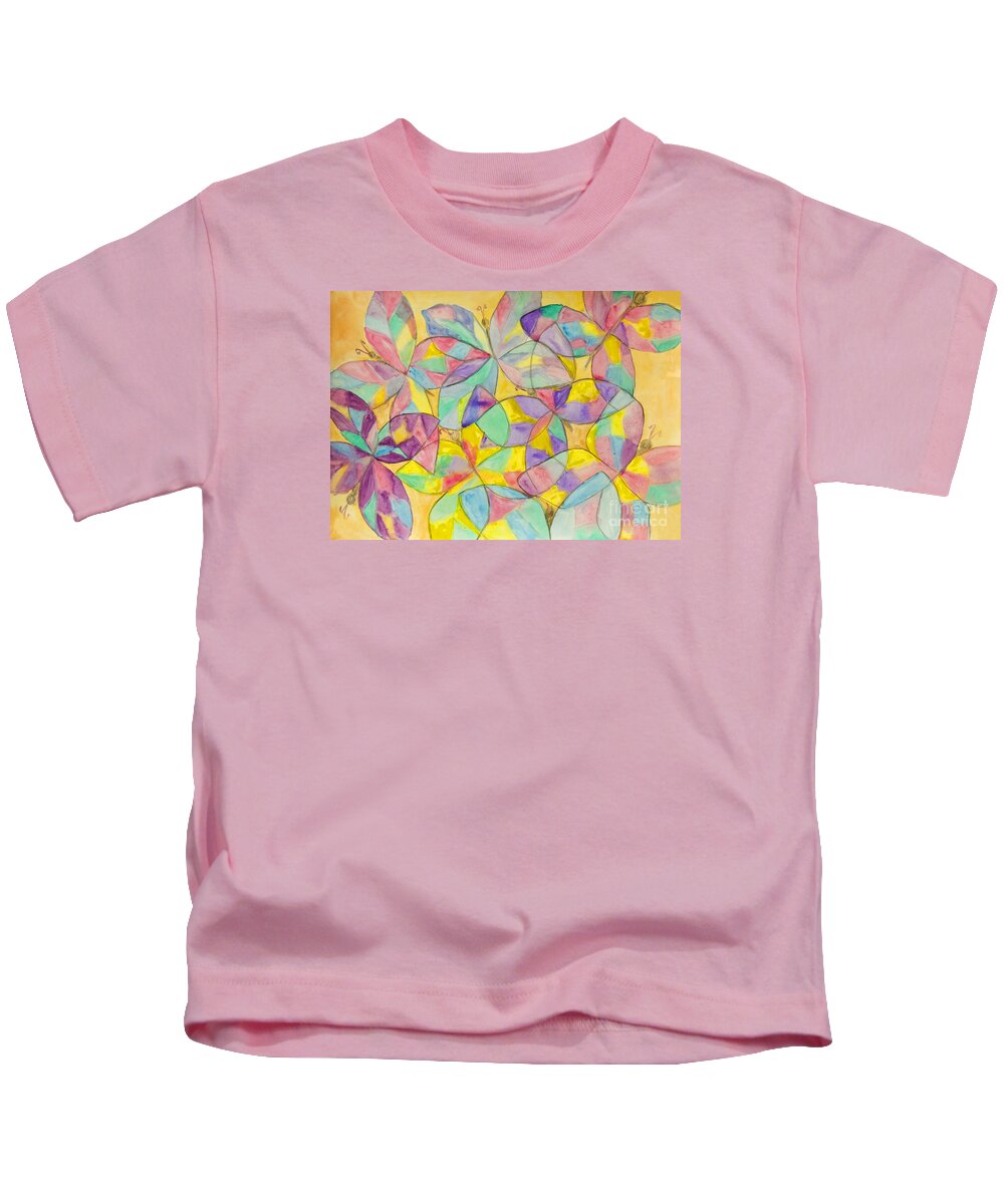 Art Kids T-Shirt featuring the painting Butterflies, painting by Irina Afonskaya