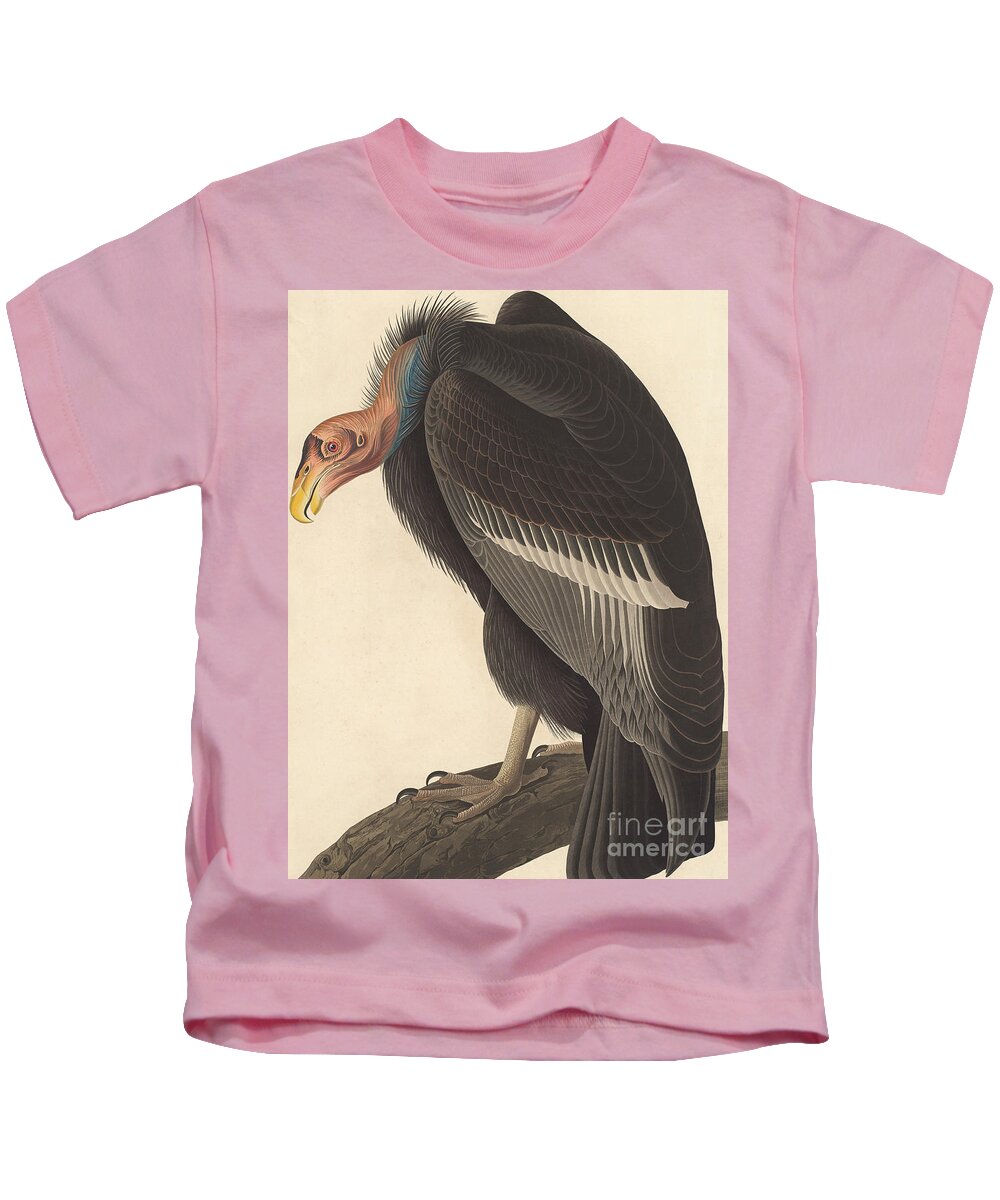 Vulture Kids T-Shirt featuring the painting Californian Vulture by John James Audubon