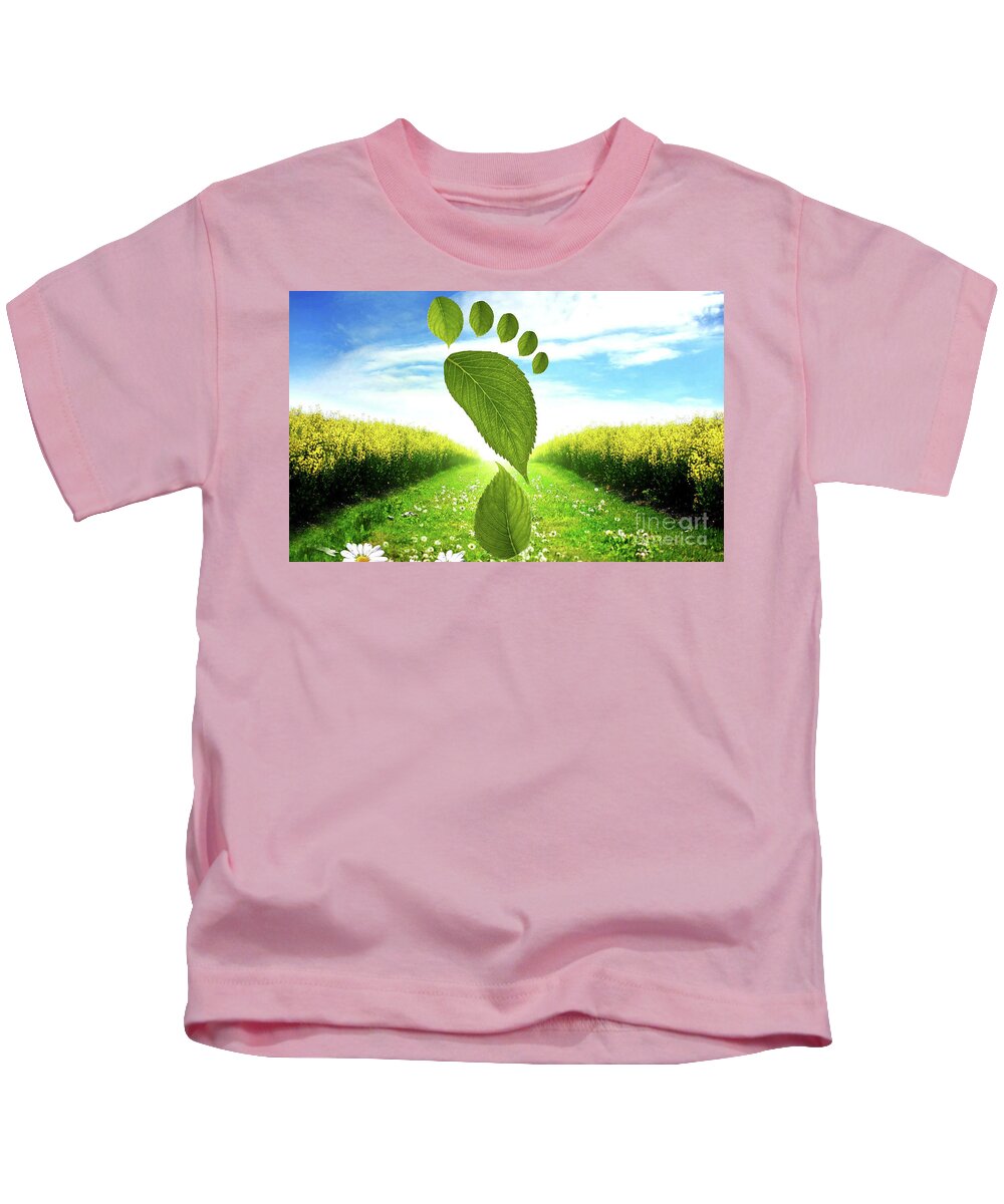 Leaves Kids T-Shirt featuring the photograph Carbon Footprint - Doc Braham - All Rights Reserved by Doc Braham