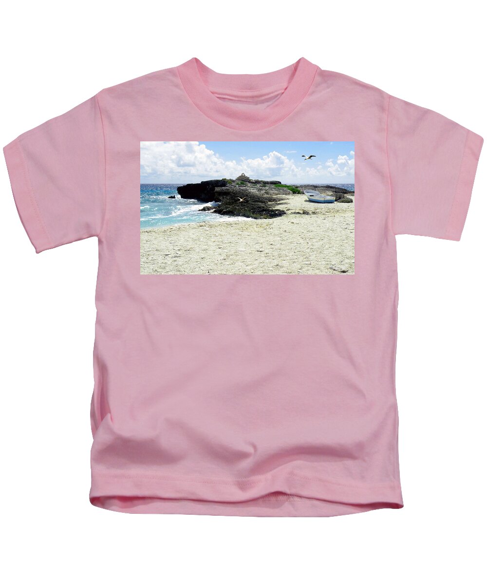 Beach Kids T-Shirt featuring the photograph Caribbean Beach Scenic by Rosalie Scanlon