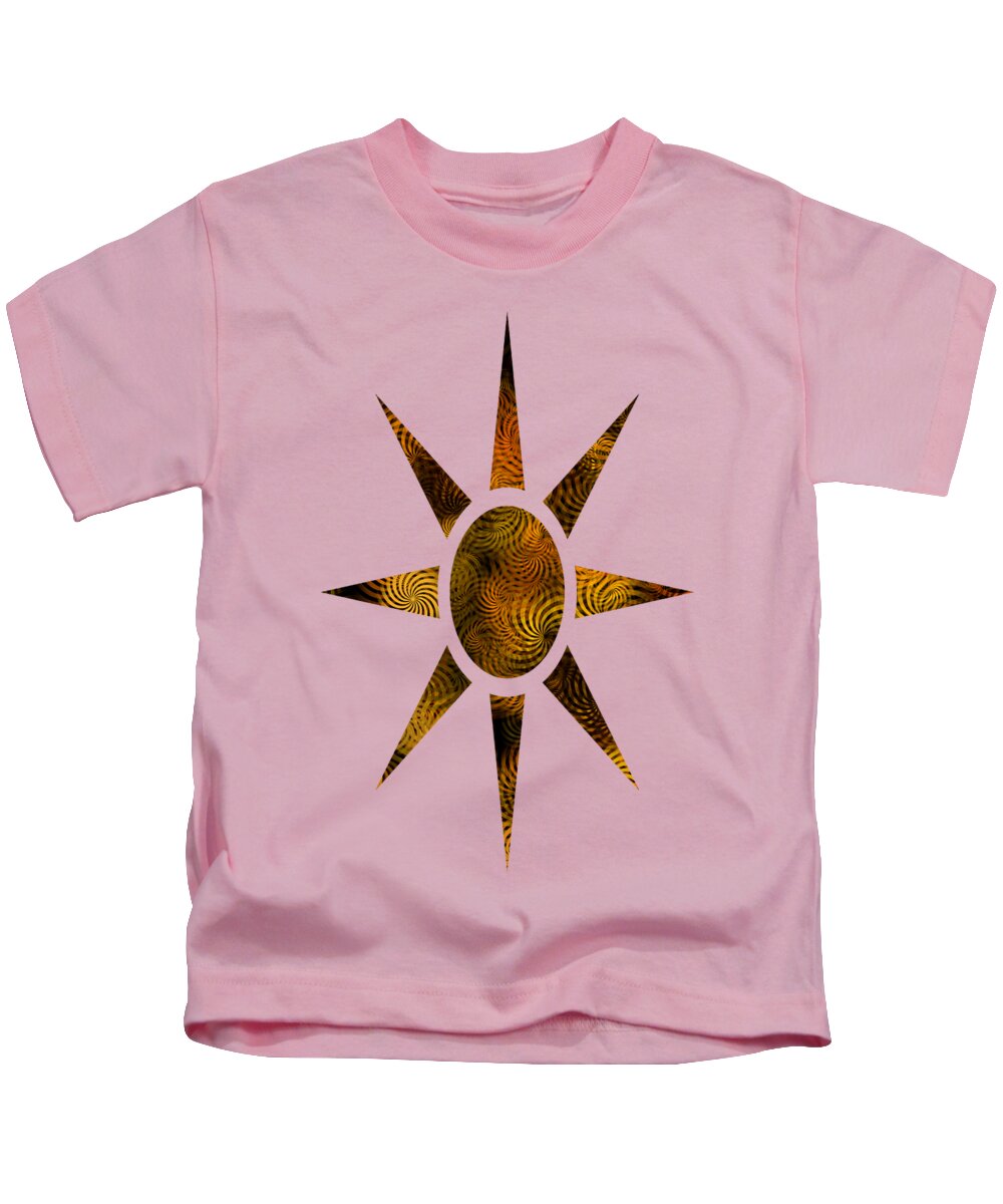 Copper Kids T-Shirt featuring the mixed media Copper Spirals Abstract Square by Christina Rollo
