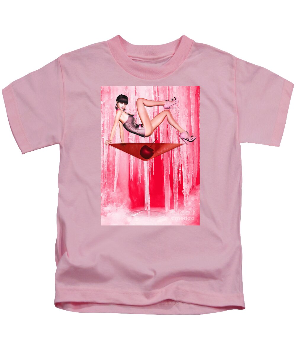 Pin-up Kids T-Shirt featuring the digital art Cosmo Girl by Alicia Hollinger