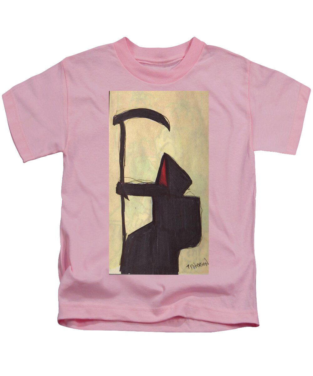 Drawing Kids T-Shirt featuring the drawing Death Takes Five by Todd Peterson