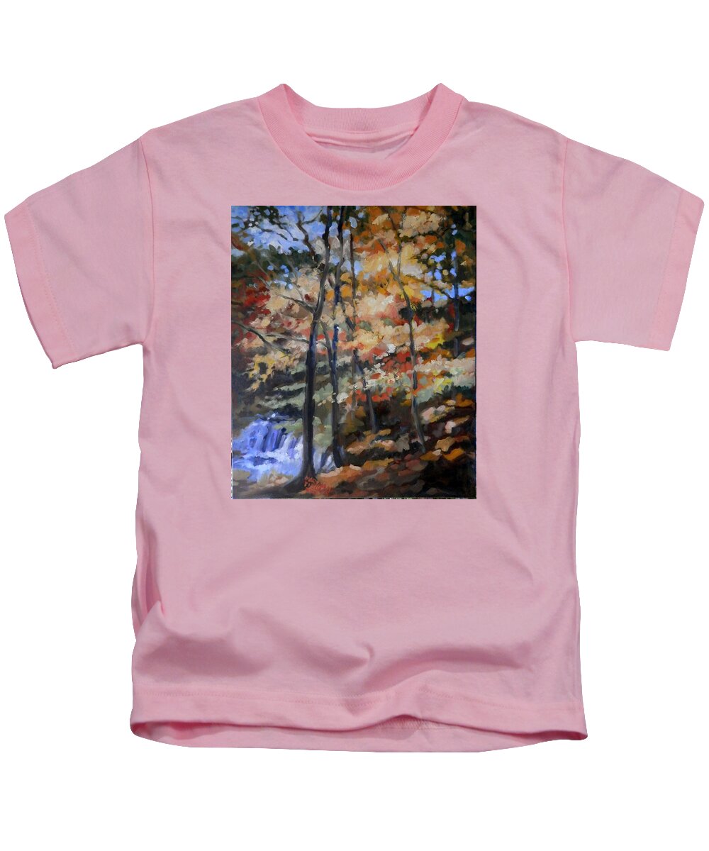 Landscape Kids T-Shirt featuring the painting Dick's Creek Falls by Martha Tisdale