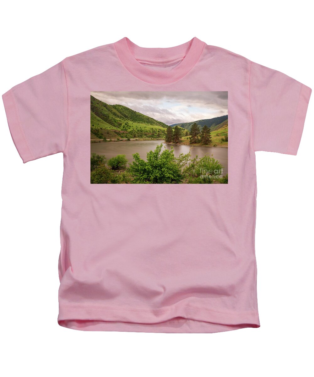 Cascade Waterfall 180 Kids T-Shirt featuring the photograph Early Morning Smoothy Waterscape Art by Kaylyn Franks by Kaylyn Franks