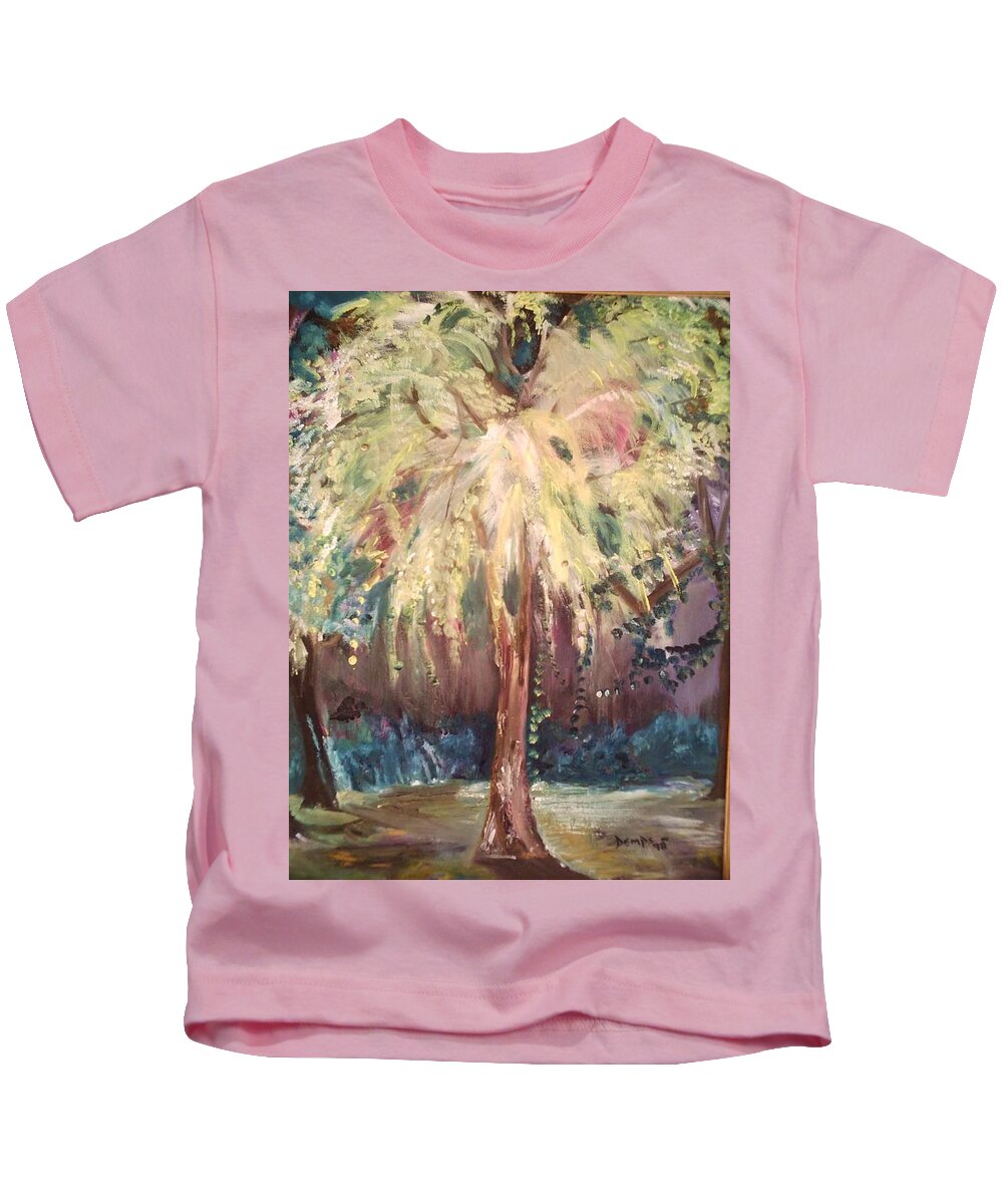 Landscape Kids T-Shirt featuring the painting Eden in the Evening by Julie TuckerDemps