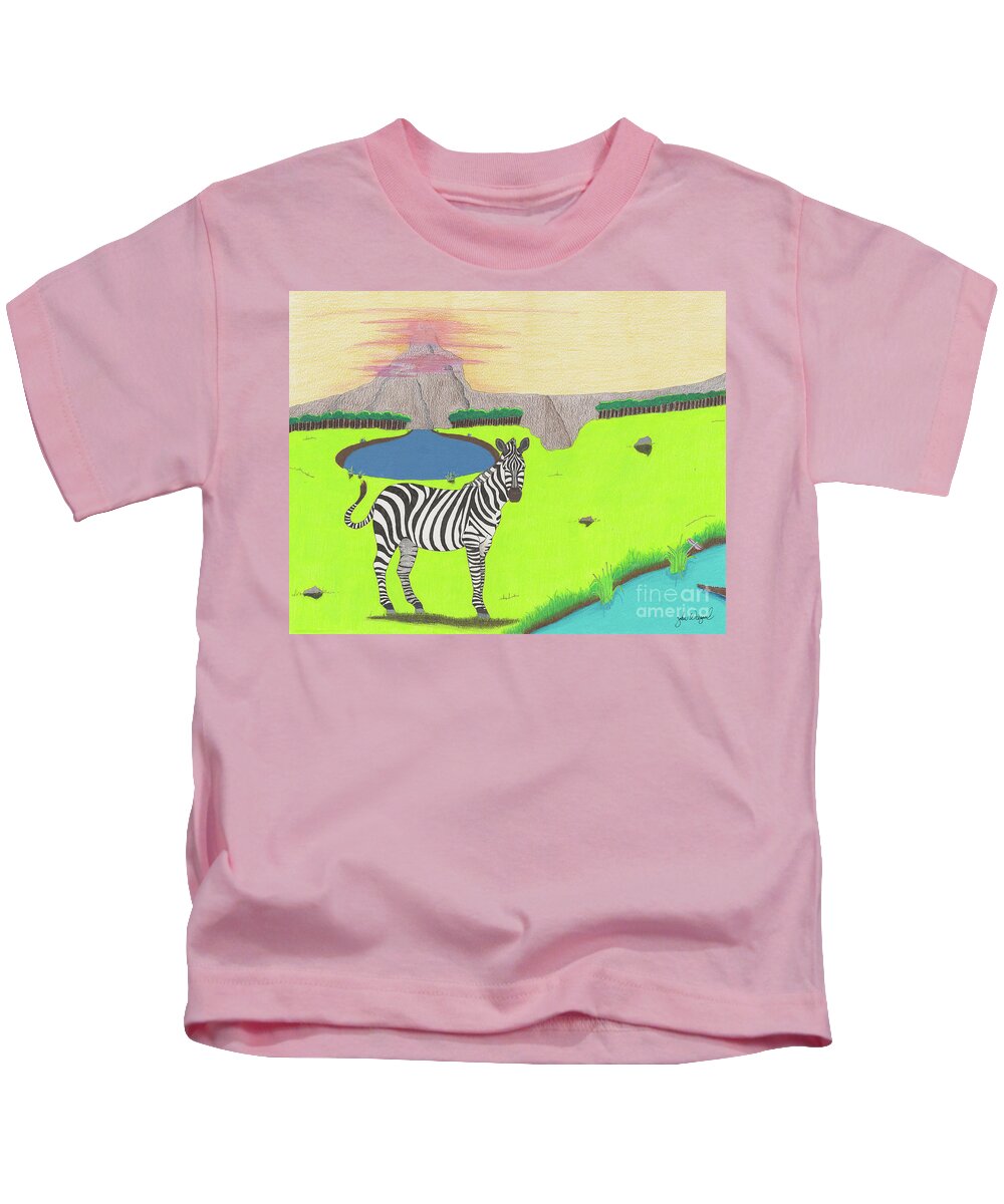 Africa Kids T-Shirt featuring the drawing Eye See You by John Wiegand