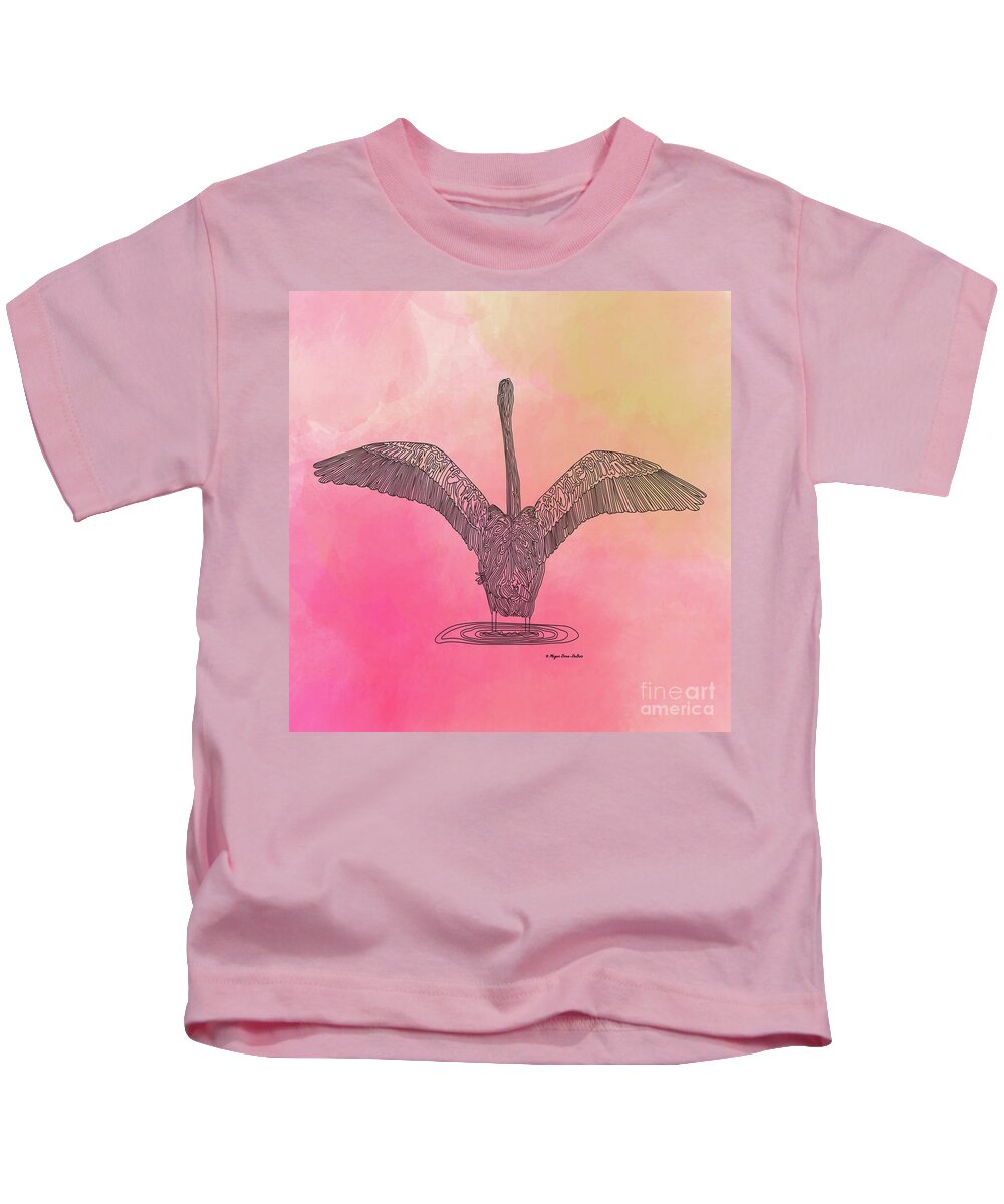 Bird Kids T-Shirt featuring the digital art Flamingo2 by Megan Dirsa-DuBois