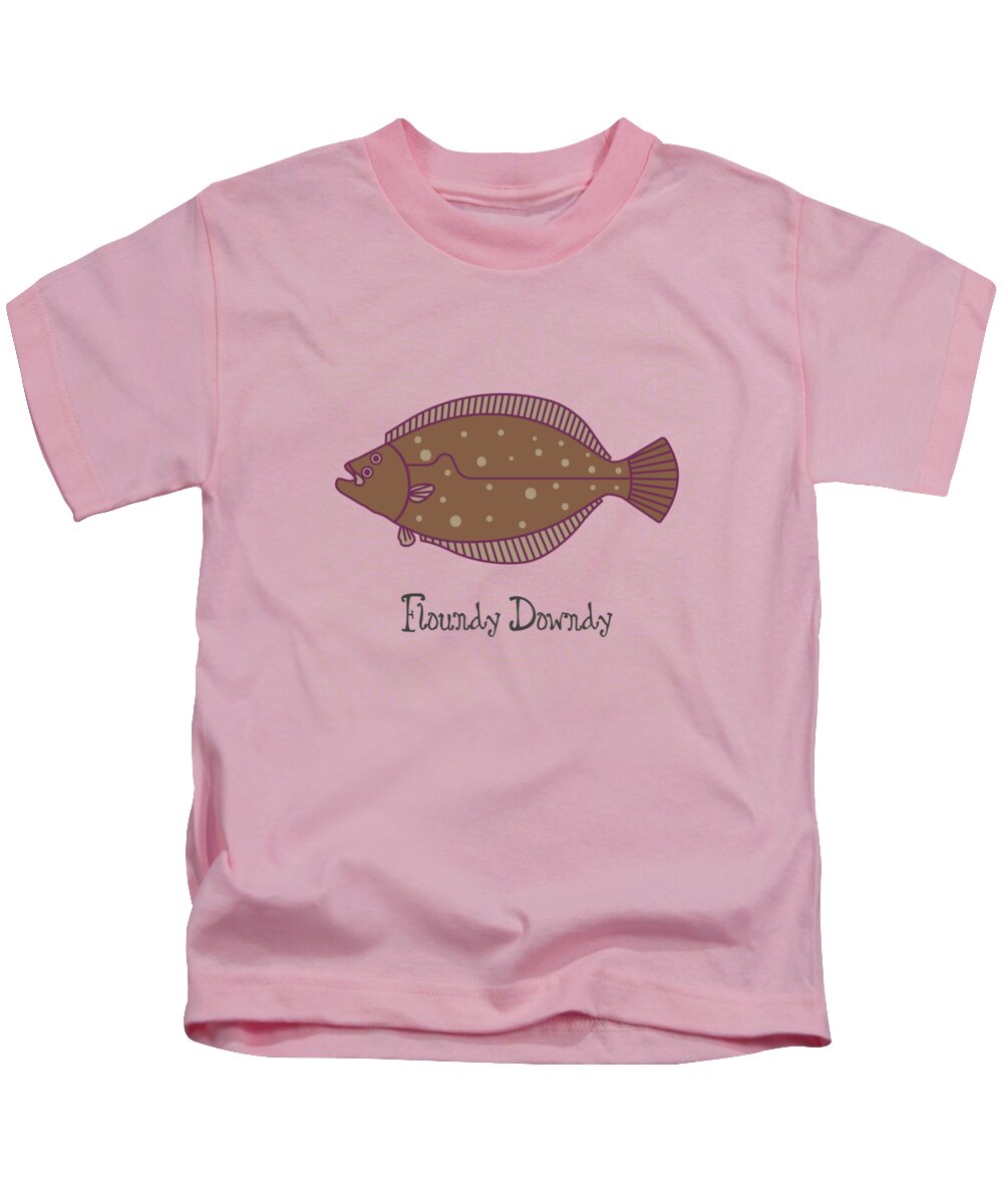  Kids T-Shirt featuring the digital art Floundy Downdy by Kevin Putman